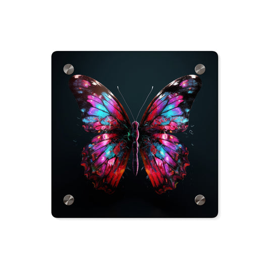 Acrylic Wall Art Panels Hyper Colorful Butterfly Macro 3