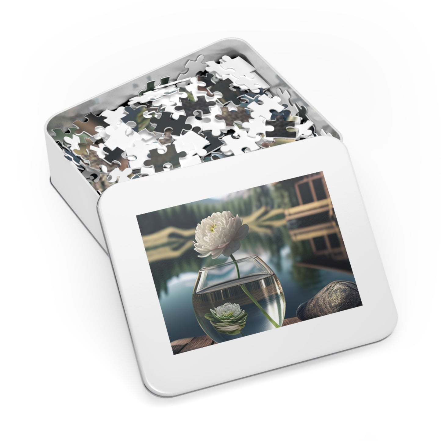 Jigsaw Puzzle (30, 110, 252, 500,1000-Piece) White Peony glass vase 2