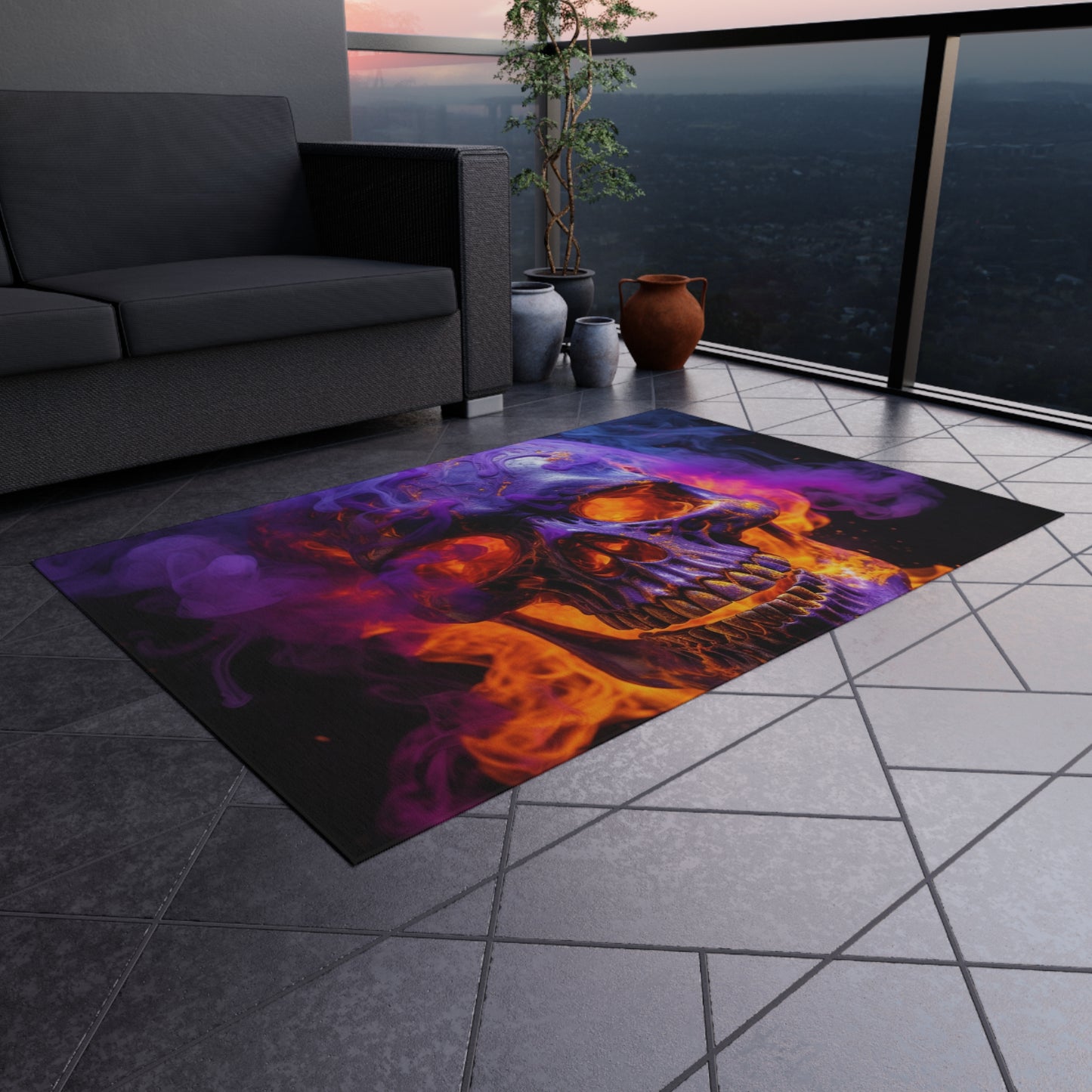 Outdoor Rug  Macro Skull 1