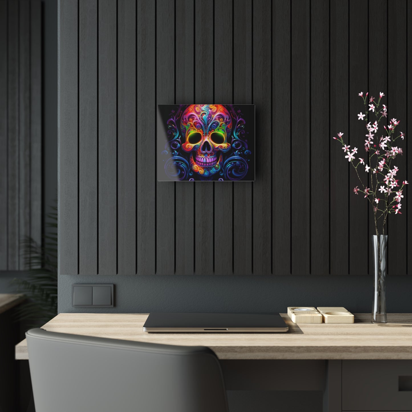 Acrylic Prints Macro Skull Color 2