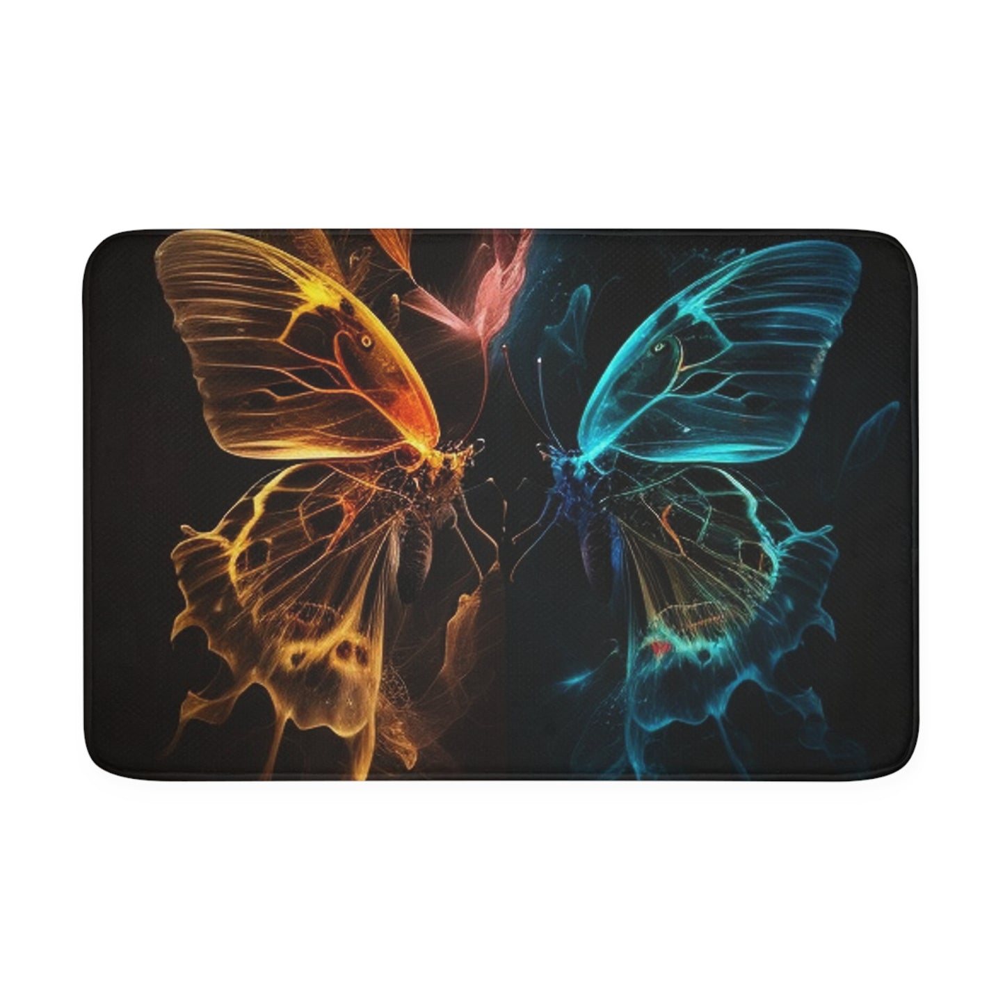 Memory Foam Bath Mat Kiss Neon Butterfly 4