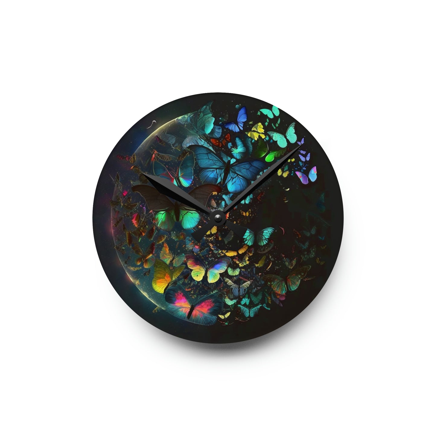 Acrylic Wall Clock Moon Butterfly 4