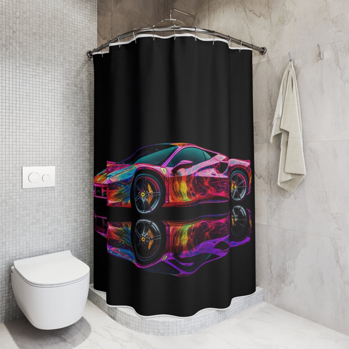 Polyester Shower Curtain Ferrari Color 4