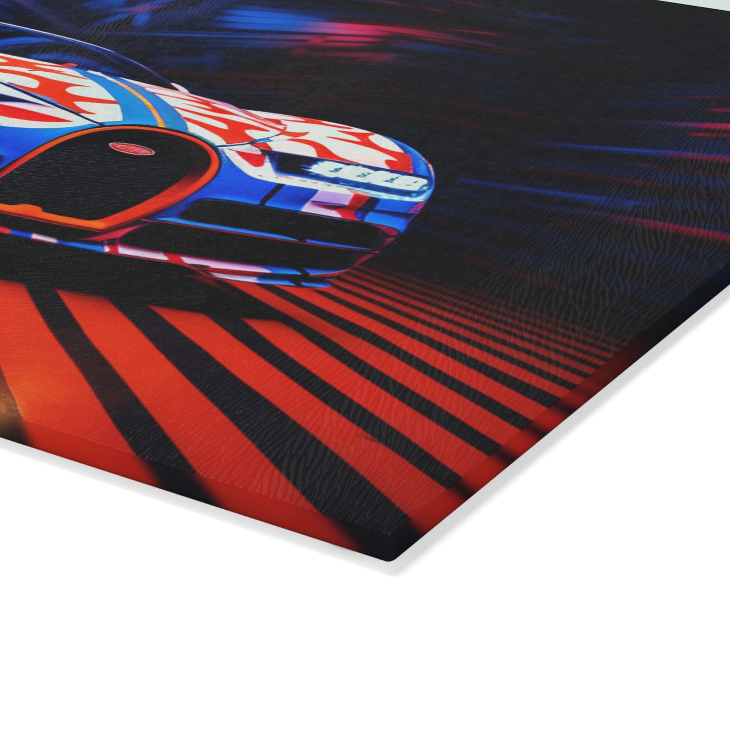 Glass Cutting Board Macro Bugatti American Flag 1