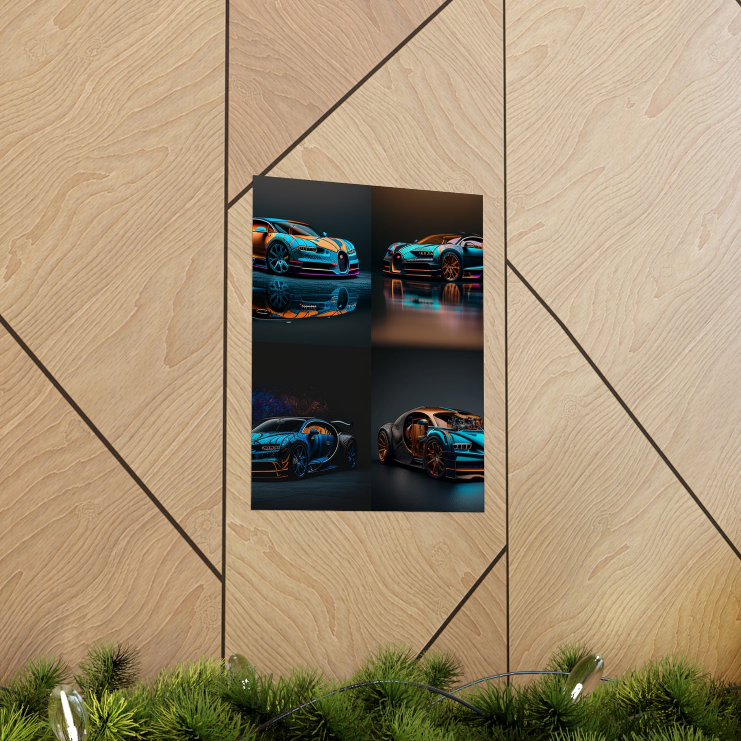 Premium Matte Vertical Posters Bugatti Blue 5