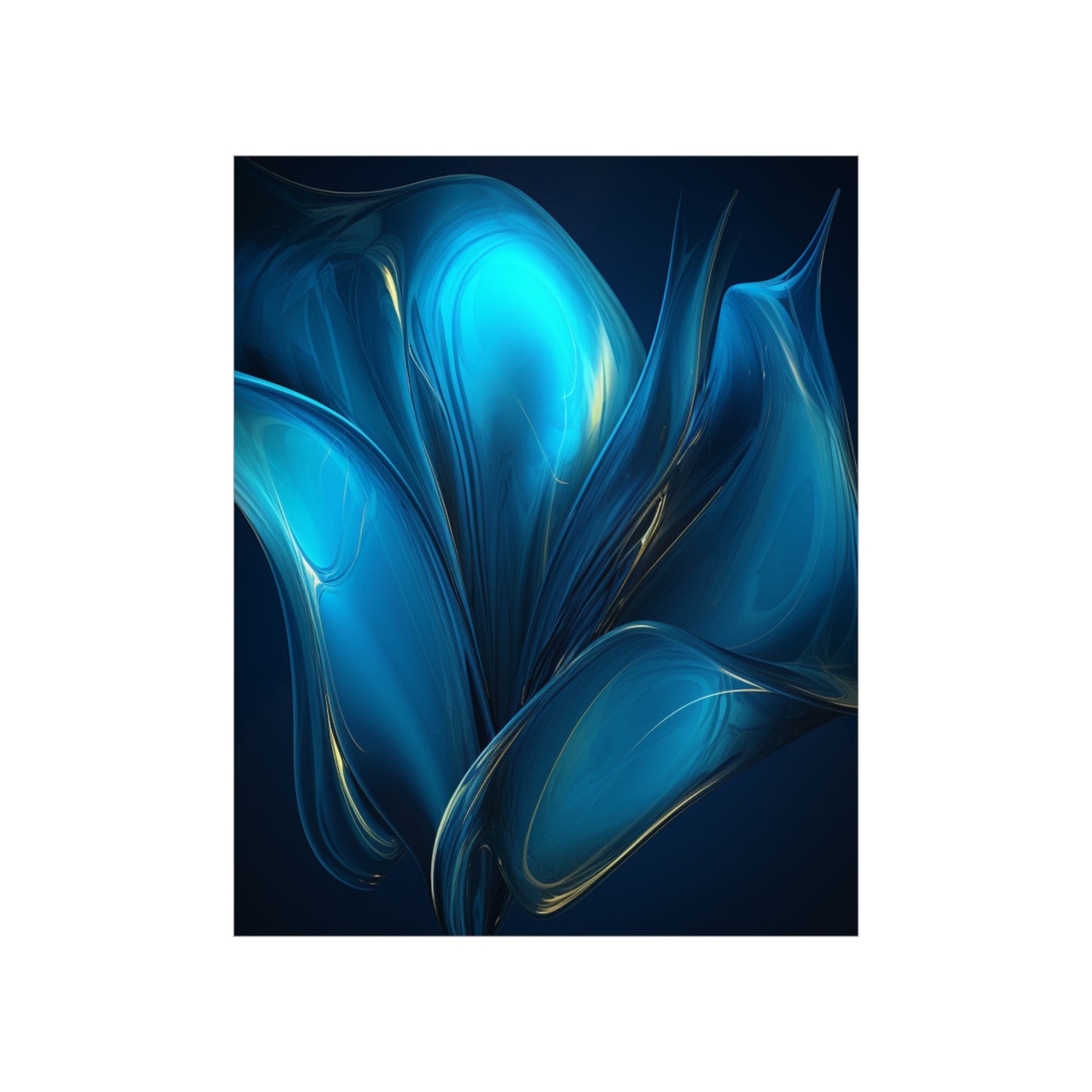 Premium Matte Vertical Posters Abstract Blue Tulip 2