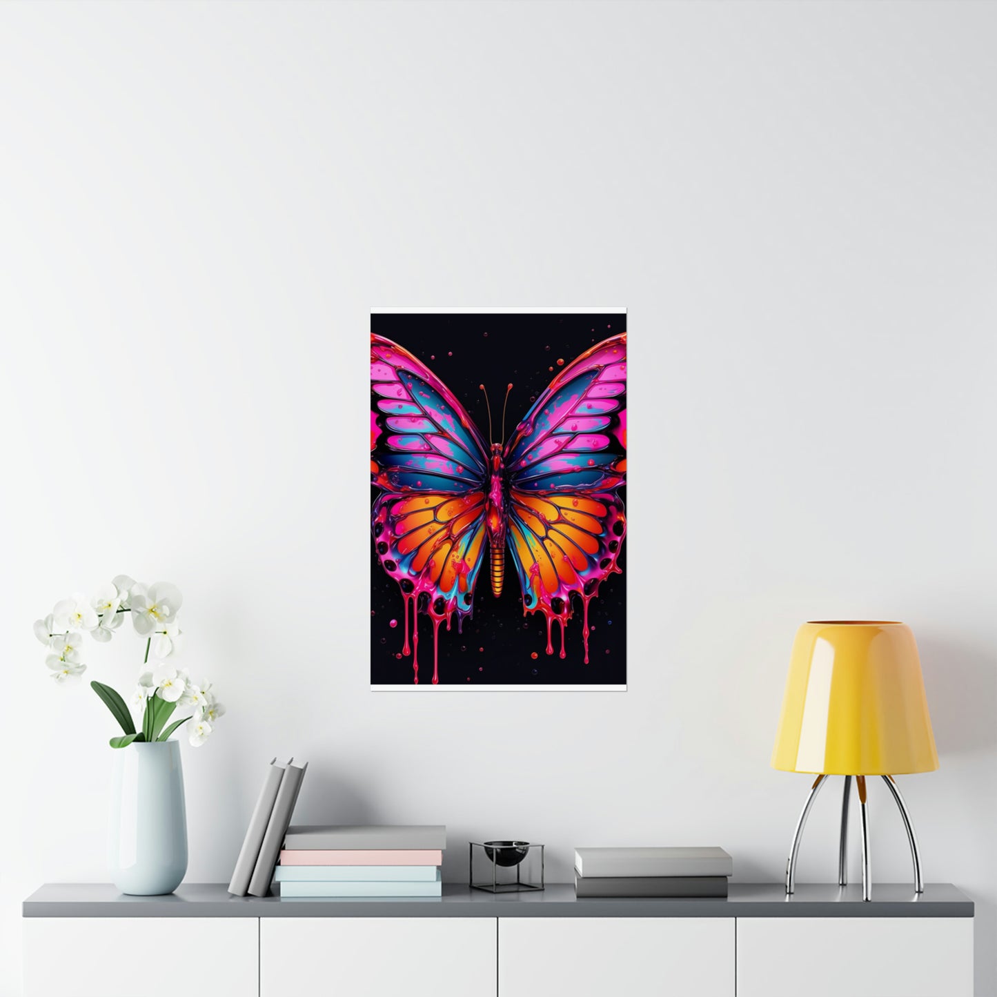 Premium Matte Vertical Posters Pink Butterfly Flair 1