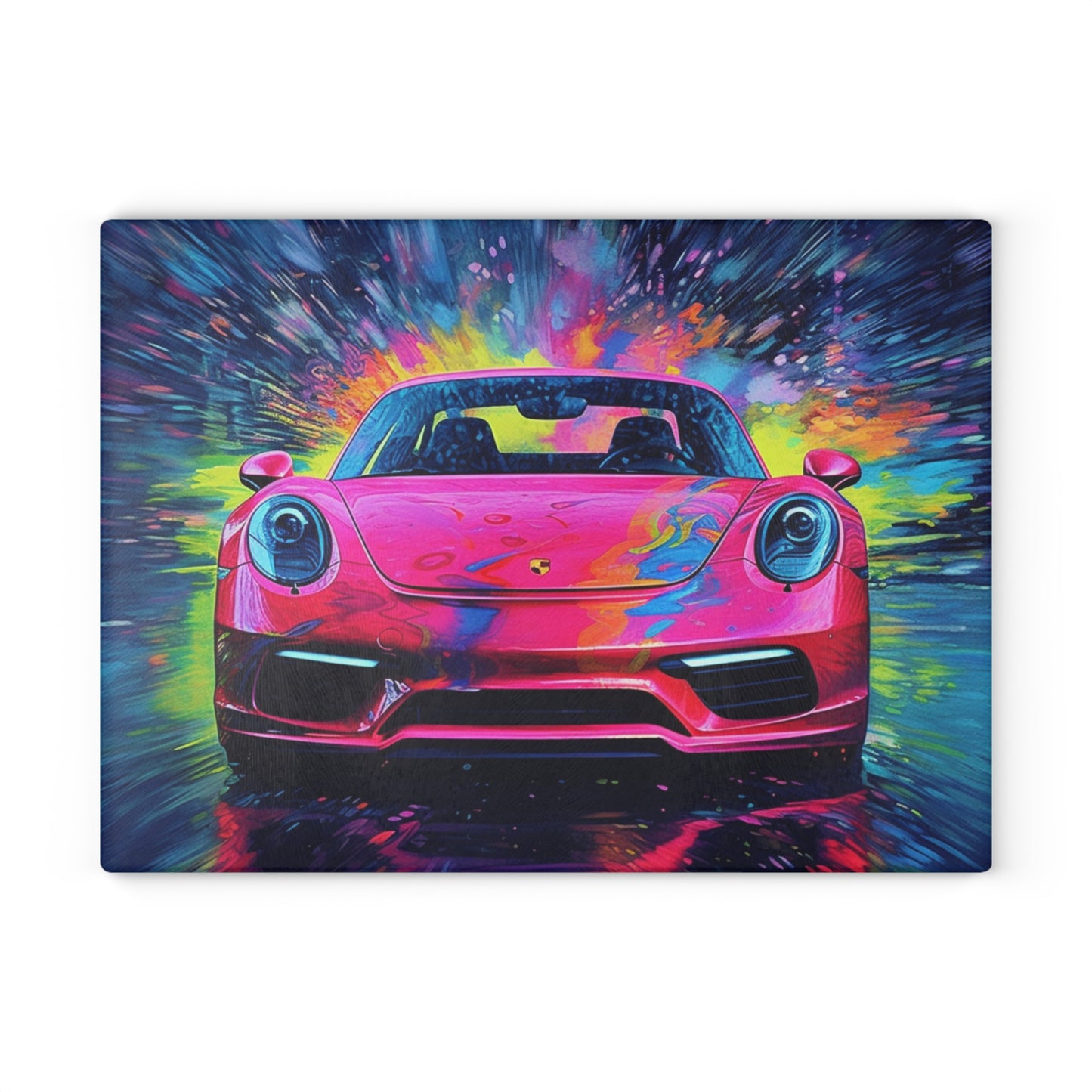 Glass Cutting Board Pink Porsche water fusion 3