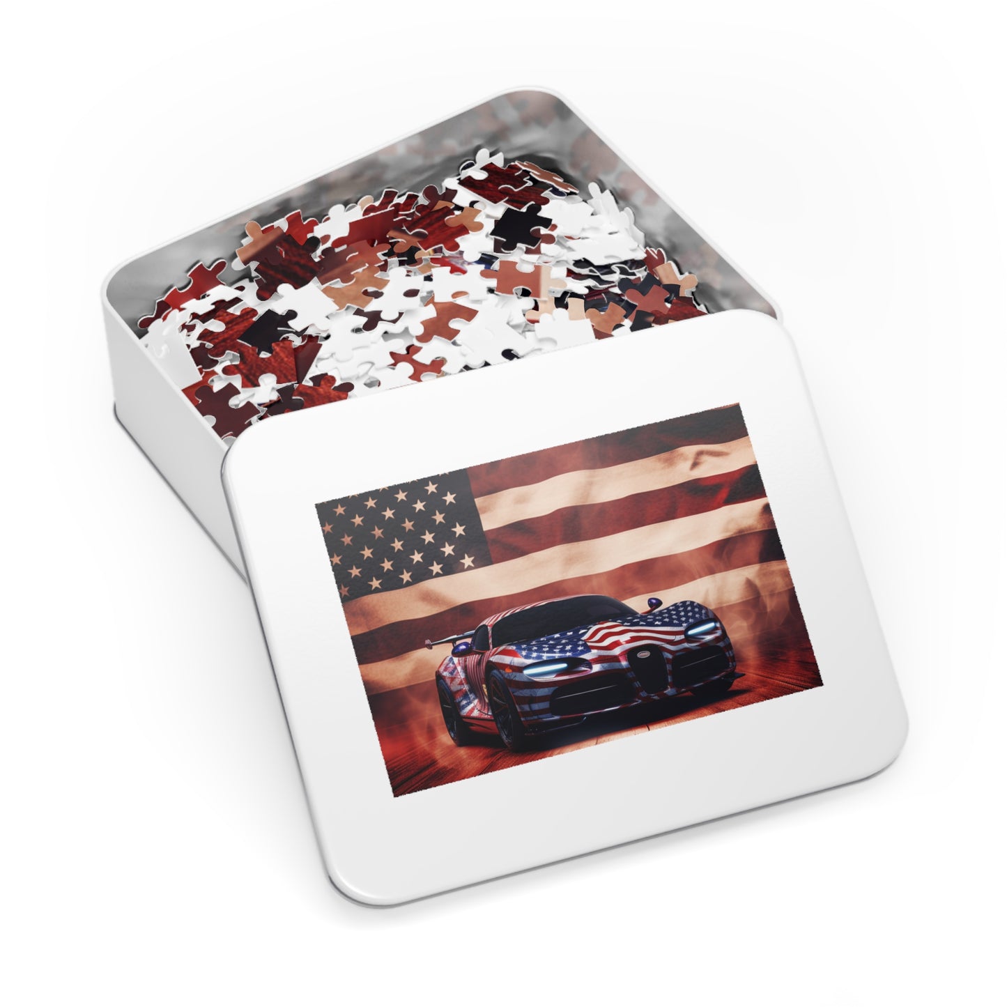 Jigsaw Puzzle (30, 110, 252, 500,1000-Piece) Abstract American Flag Background Bugatti 2