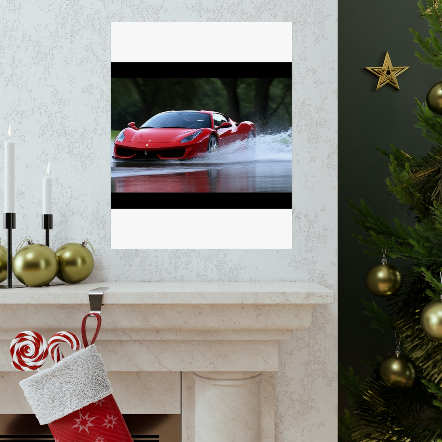 Premium Matte Vertical Posters Water Ferrari Splash 2