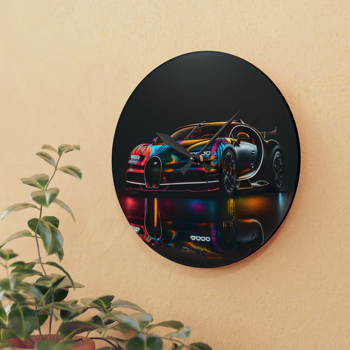 Acrylic Wall Clock Bugatti Chiron Super 2