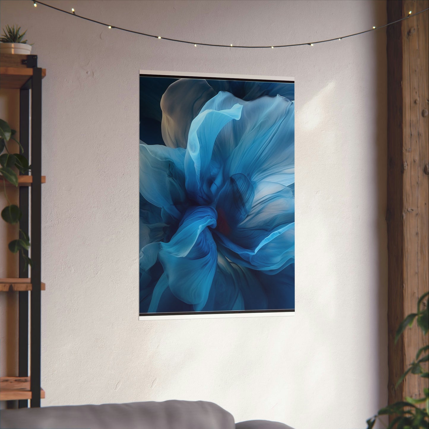 Premium Matte Vertical Posters Blue Tluip Abstract 2