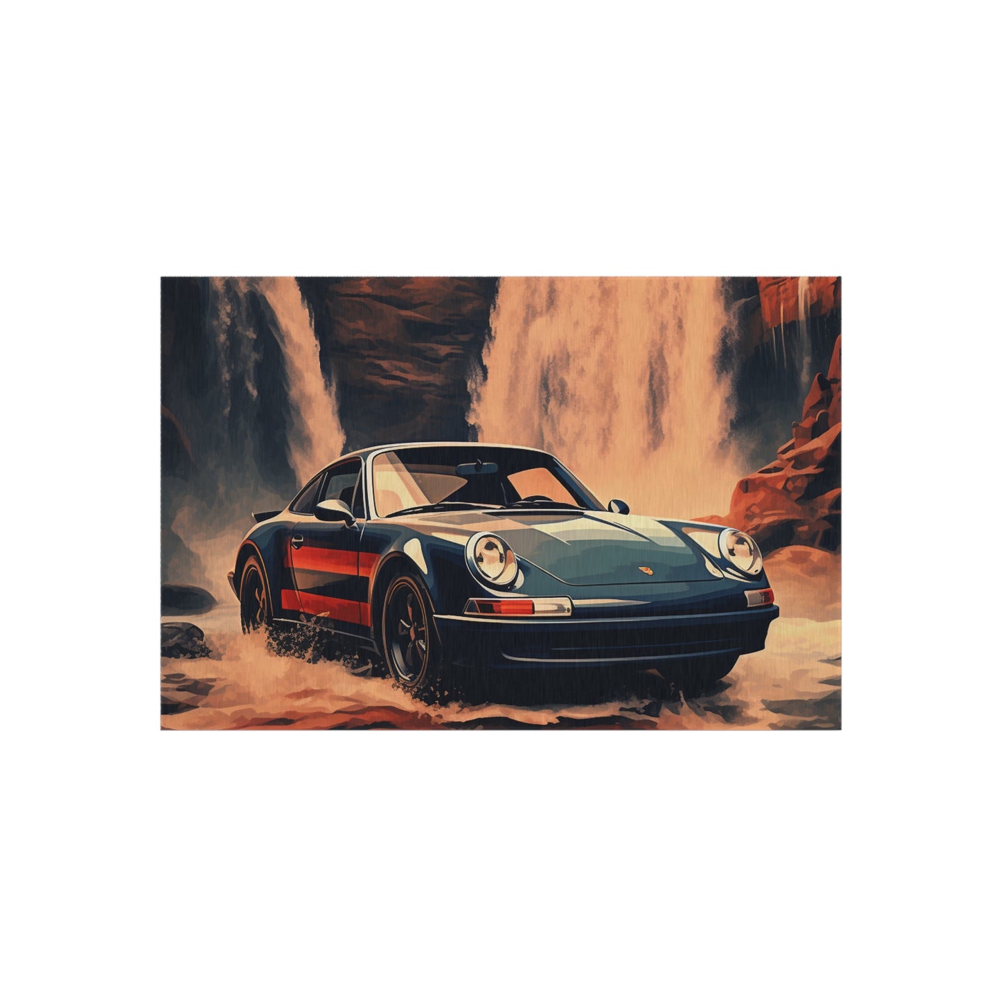 Outdoor Rug  American Flag Porsche Abstract 3