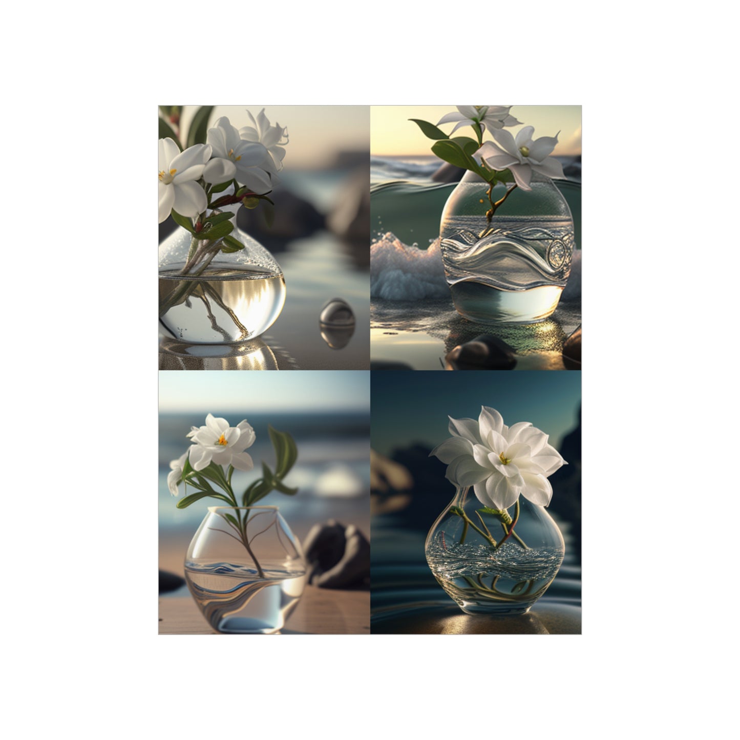 Premium Matte Vertical Posters Jasmine glass vase 5