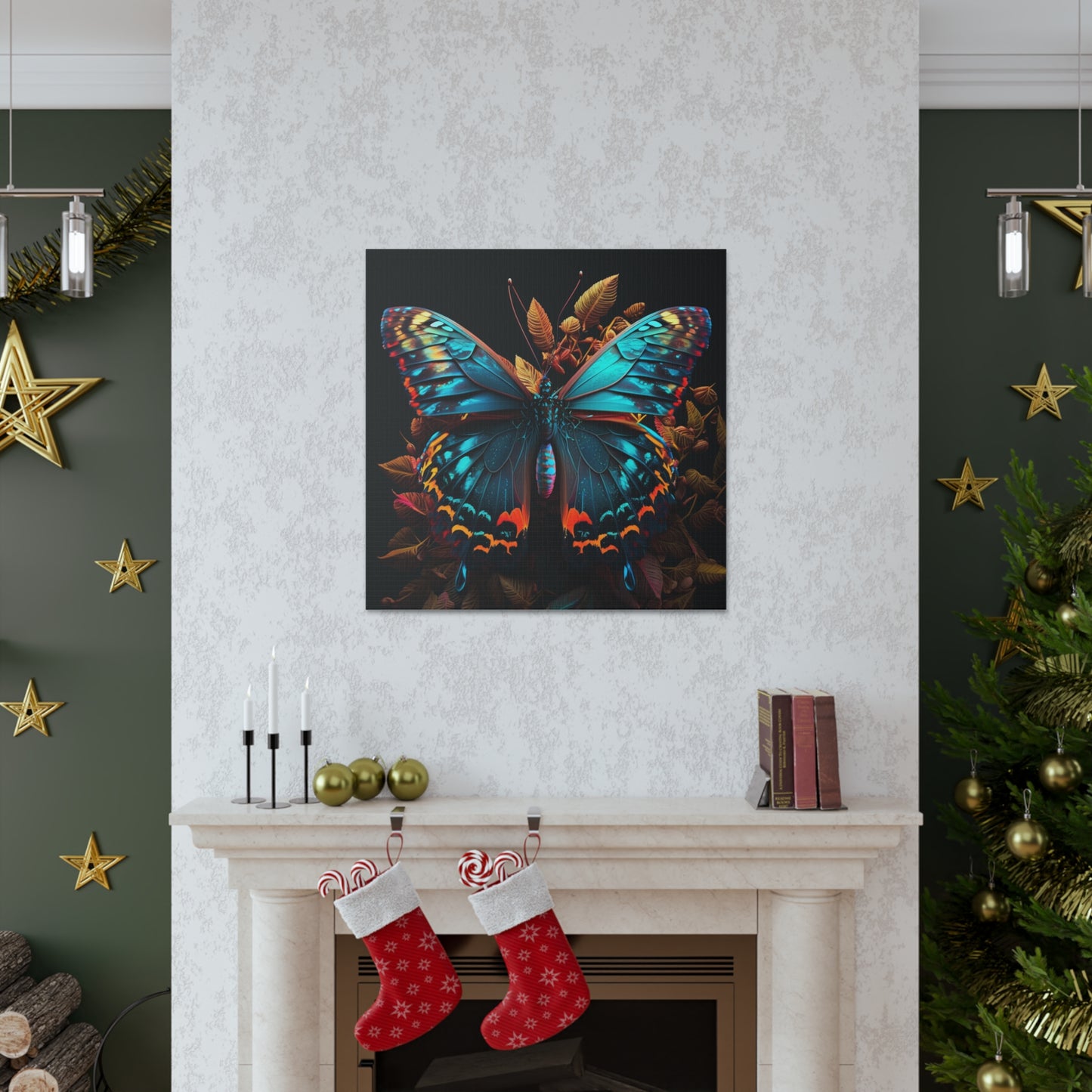 Canvas Gallery Wraps Hue Neon Butterfly 1