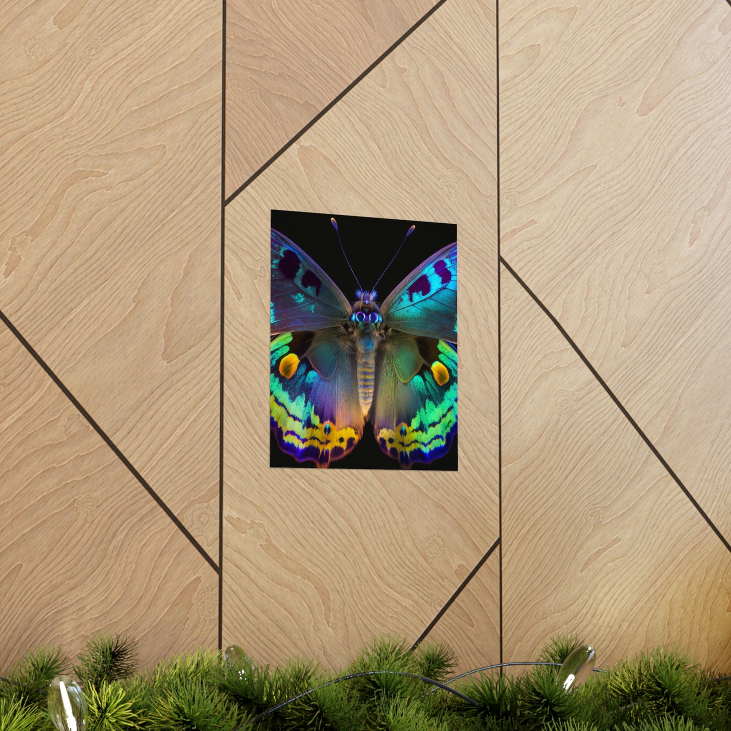 Premium Matte Vertical Posters Neon Hue Butterfly 4