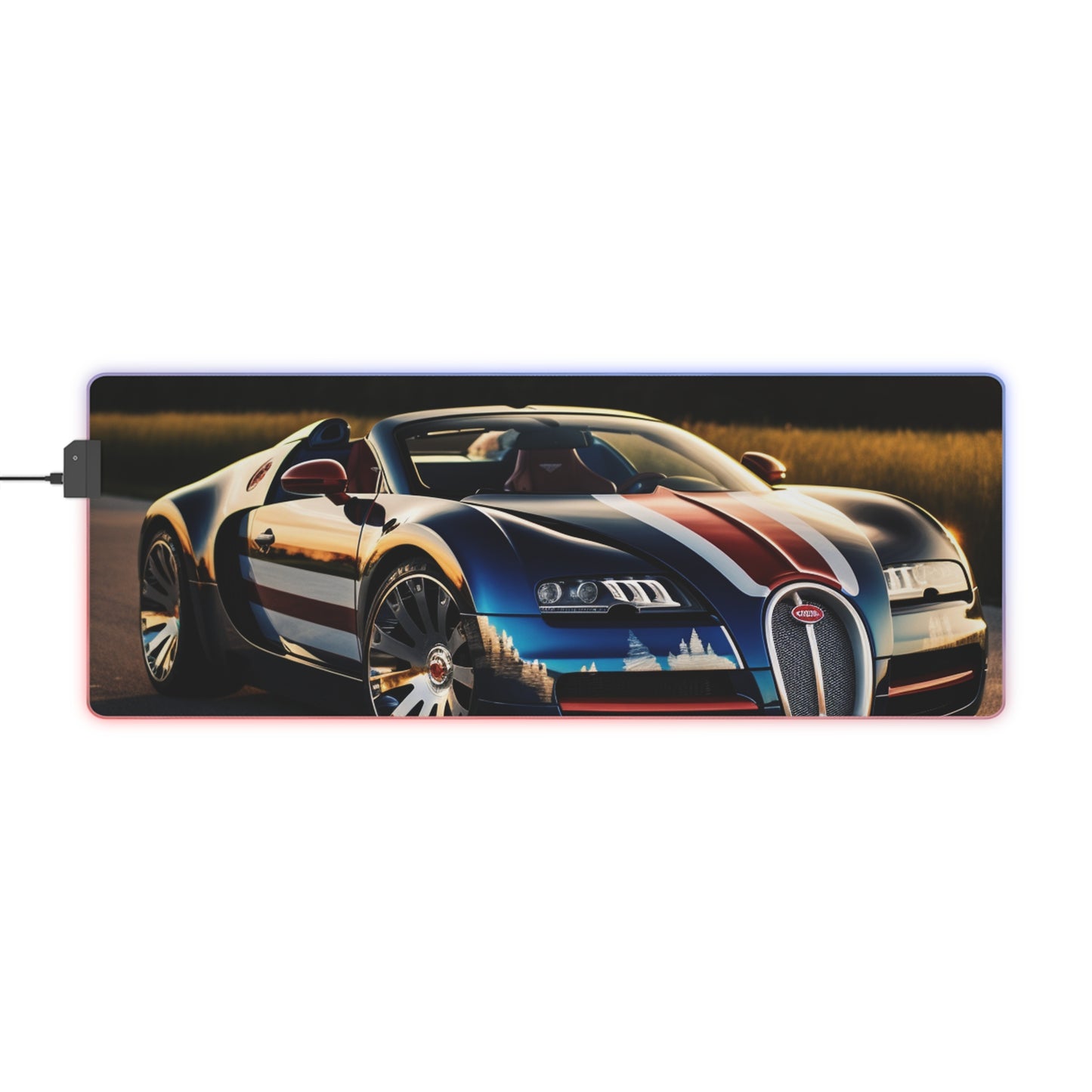 LED Gaming Mouse Pad Bugatti Flag American 3