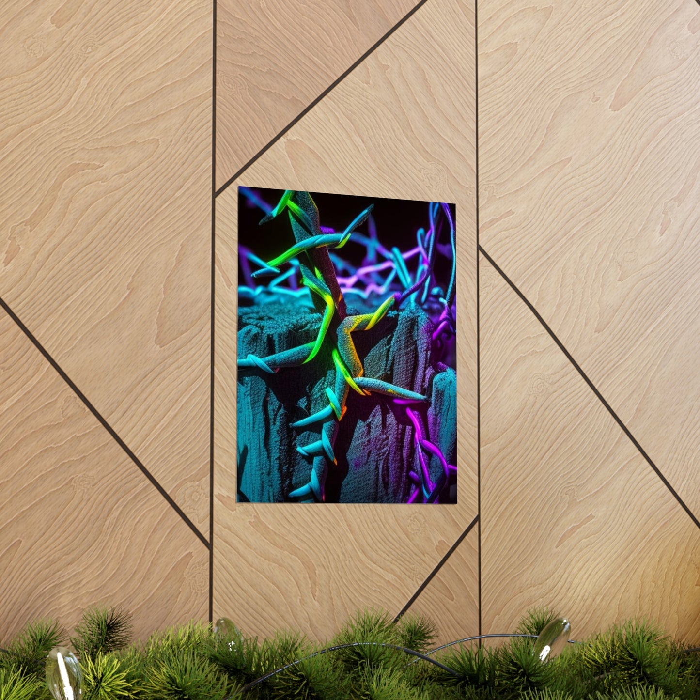 Premium Matte Vertical Posters Macro Neon Barbs 3