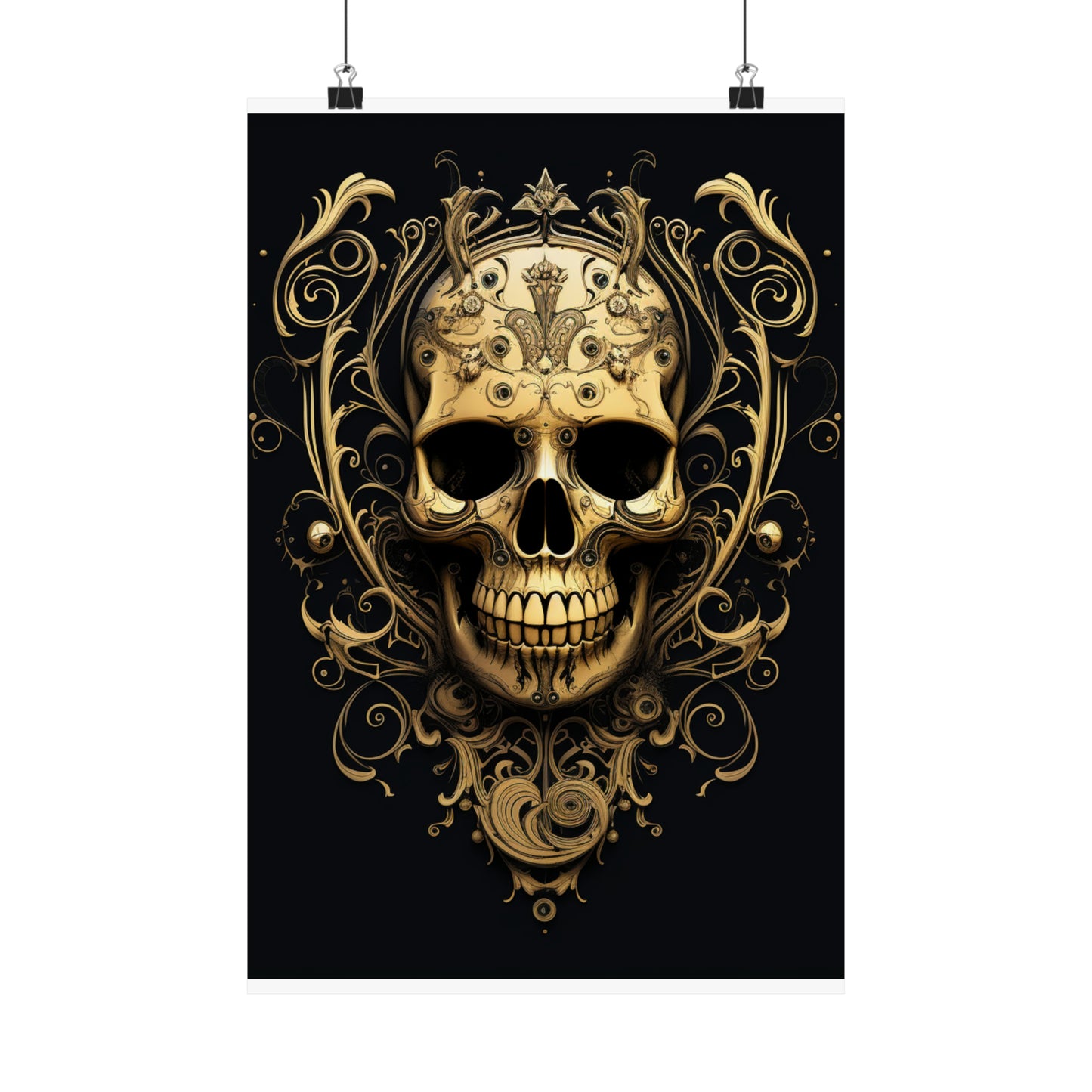 Premium Matte Vertical Posters Skull Treble Clef 3