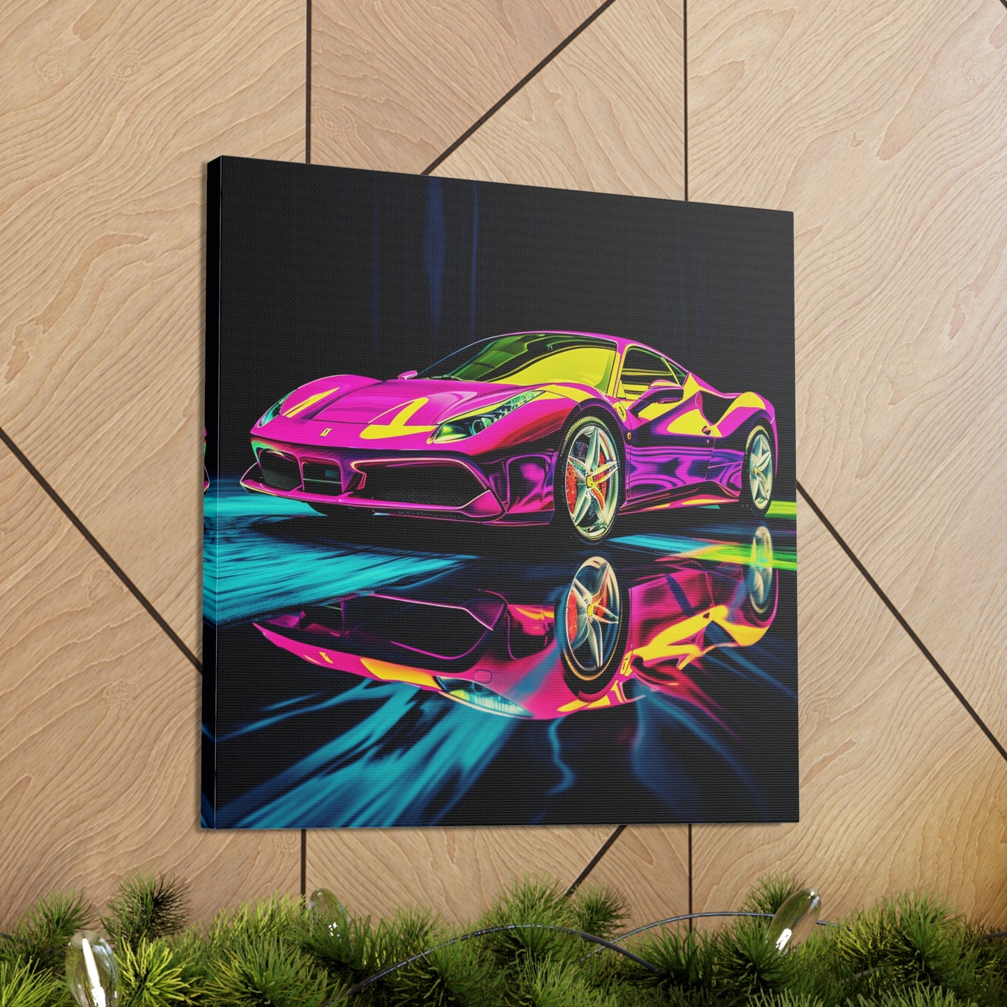 Canvas Gallery Wraps Pink Ferrari Macro 3