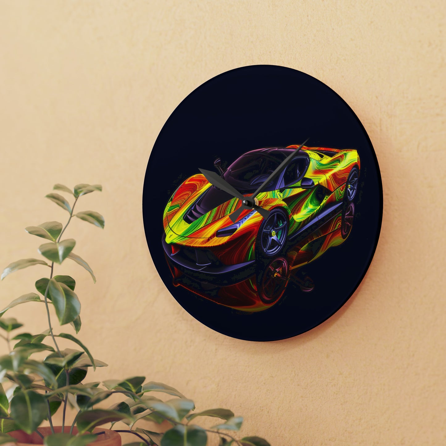 Acrylic Wall Clock Ferrari Neon 4