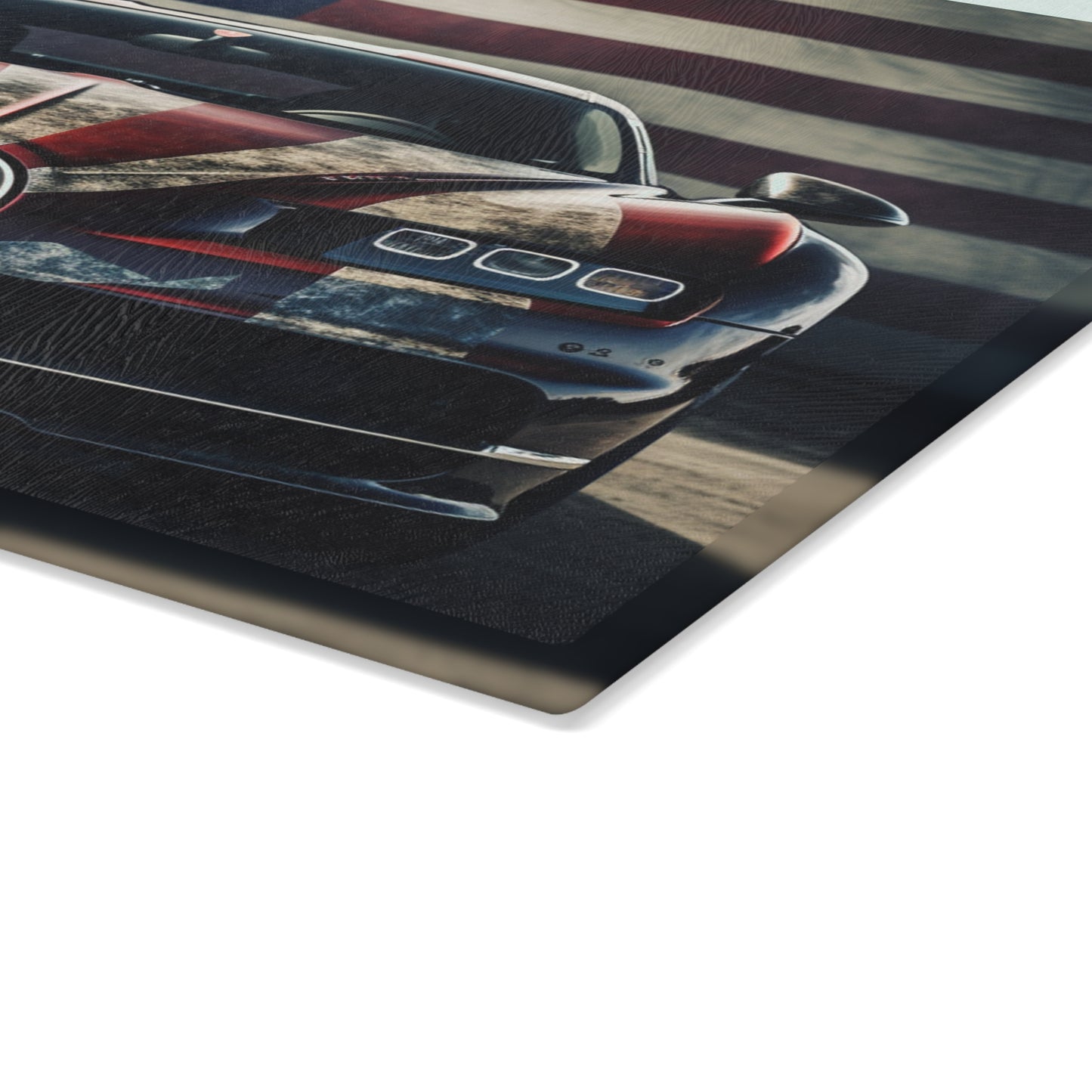 Glass Cutting Board American Flag Background Bugatti 3