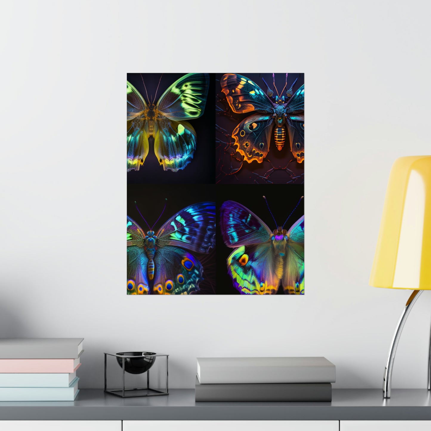 Premium Matte Vertical Posters Neon Hue Butterfly 5