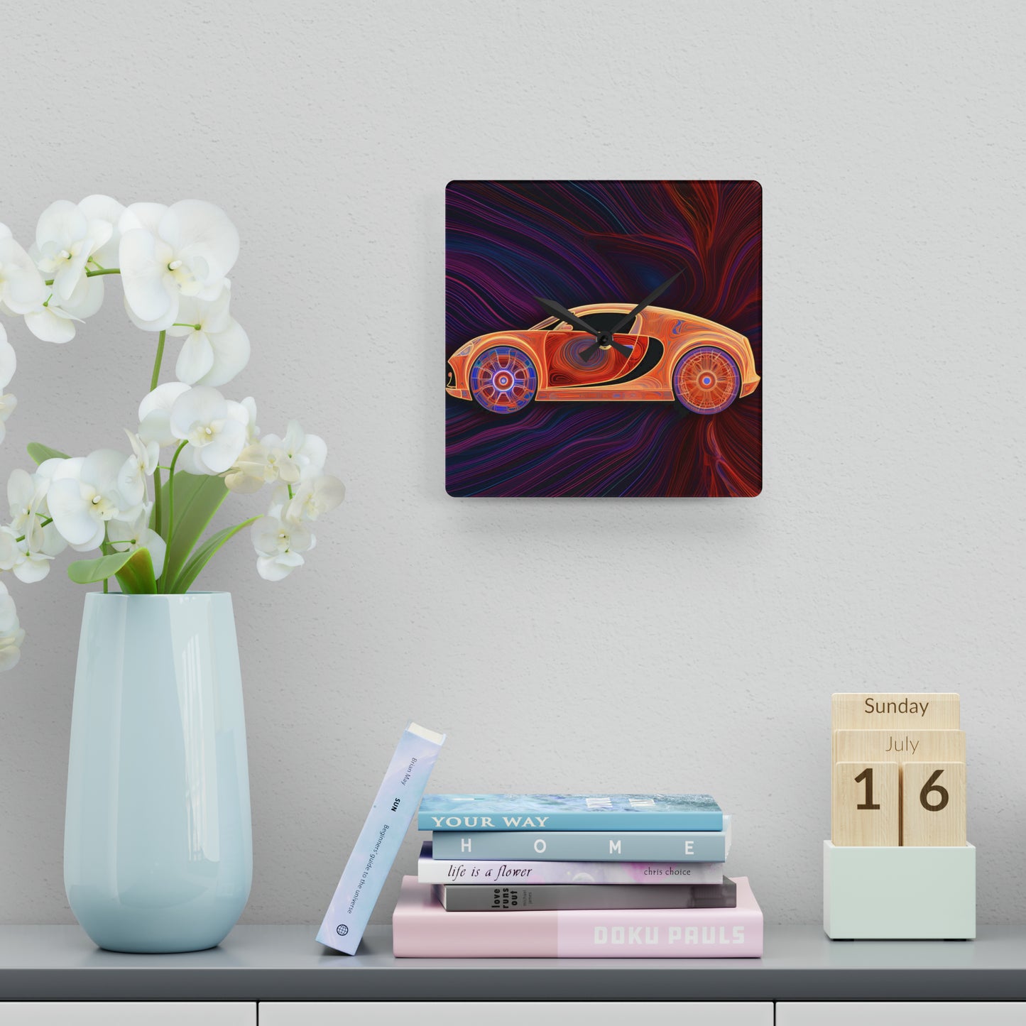 Acrylic Wall Clock Bugatti Abstract Concept 2