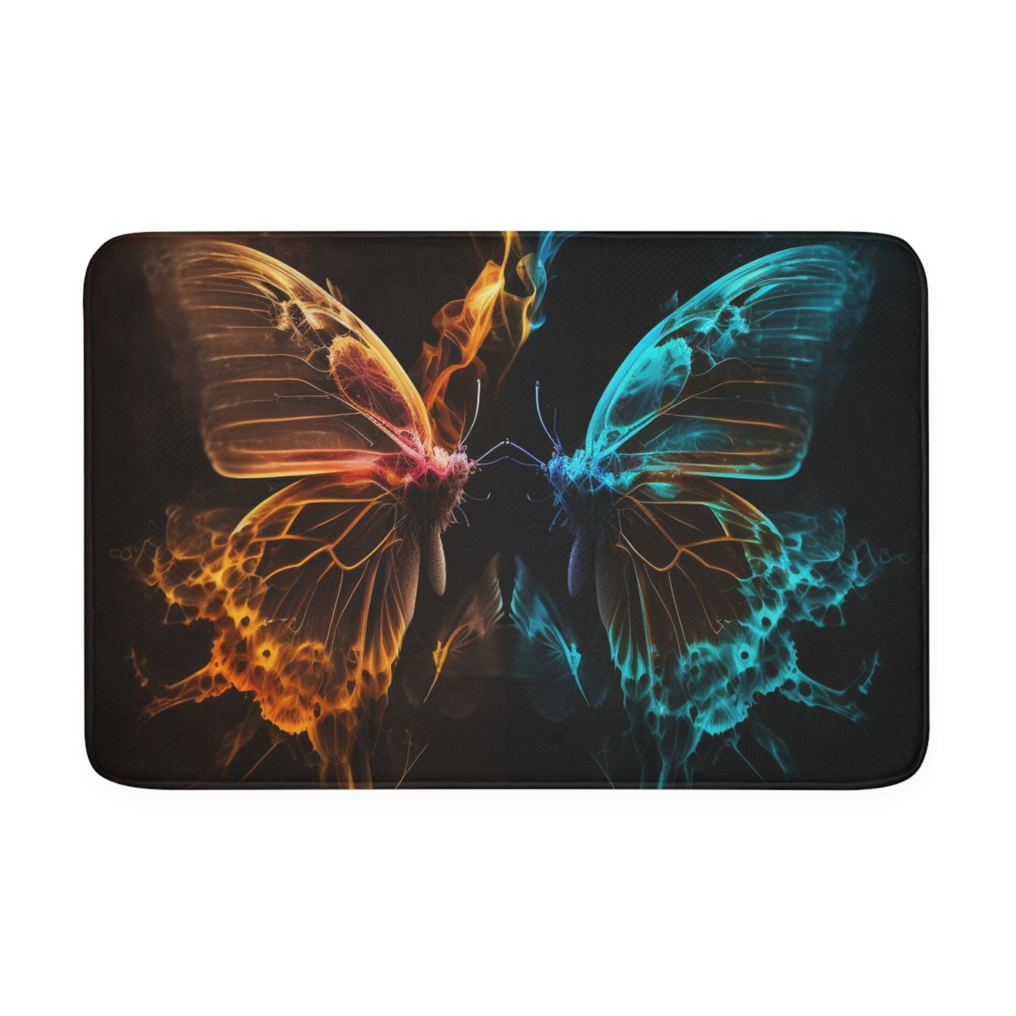 Memory Foam Bath Mat Kiss Neon Butterfly 10