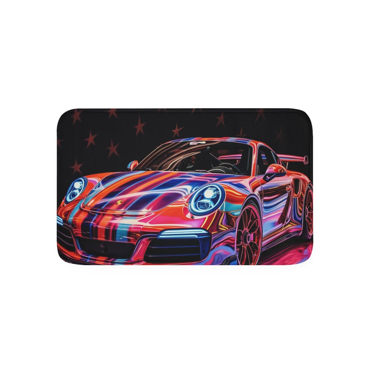 Memory Foam Bath Mat American Flag Colored Porsche 4