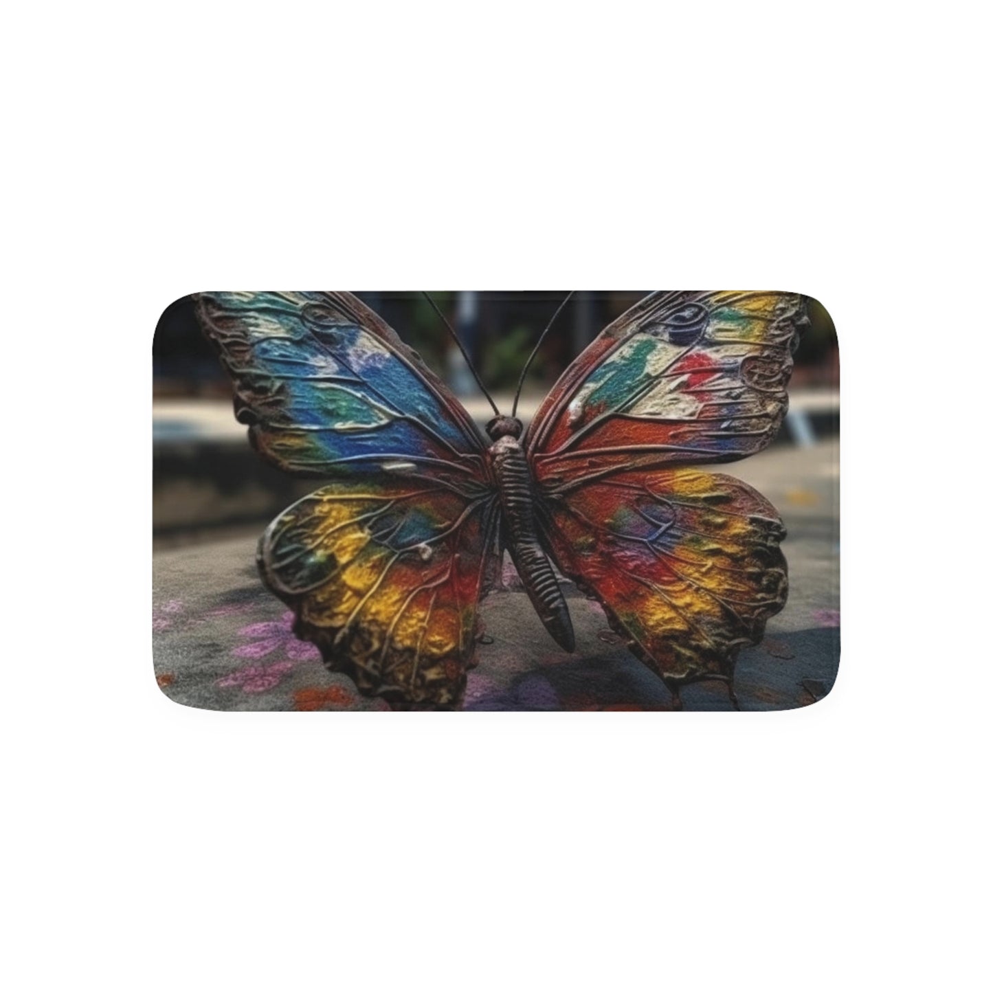 Memory Foam Bath Mat Liquid Street Butterfly 3