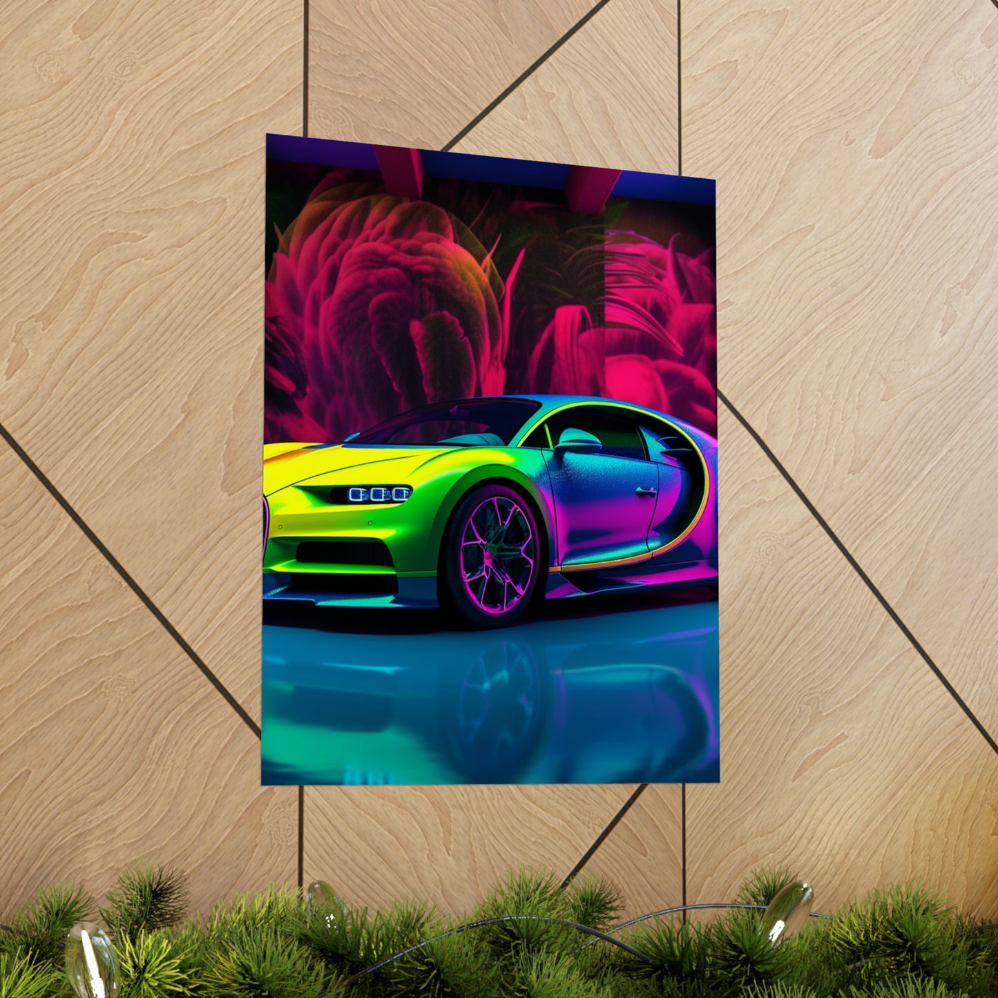 Premium Matte Vertical Posters Florescent Bugatti Flair 1