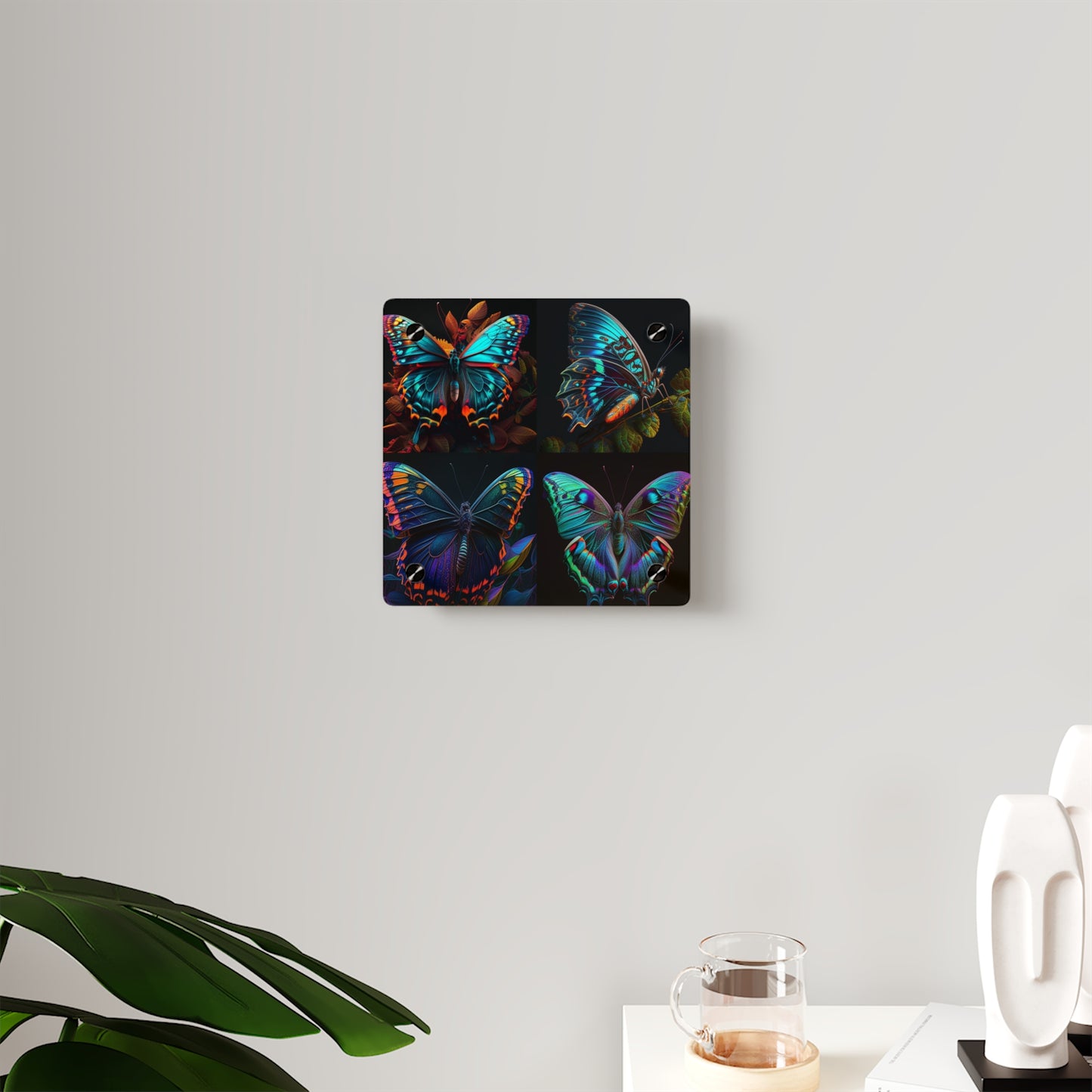 Acrylic Wall Art Panels Hue Neon Butterfly 5