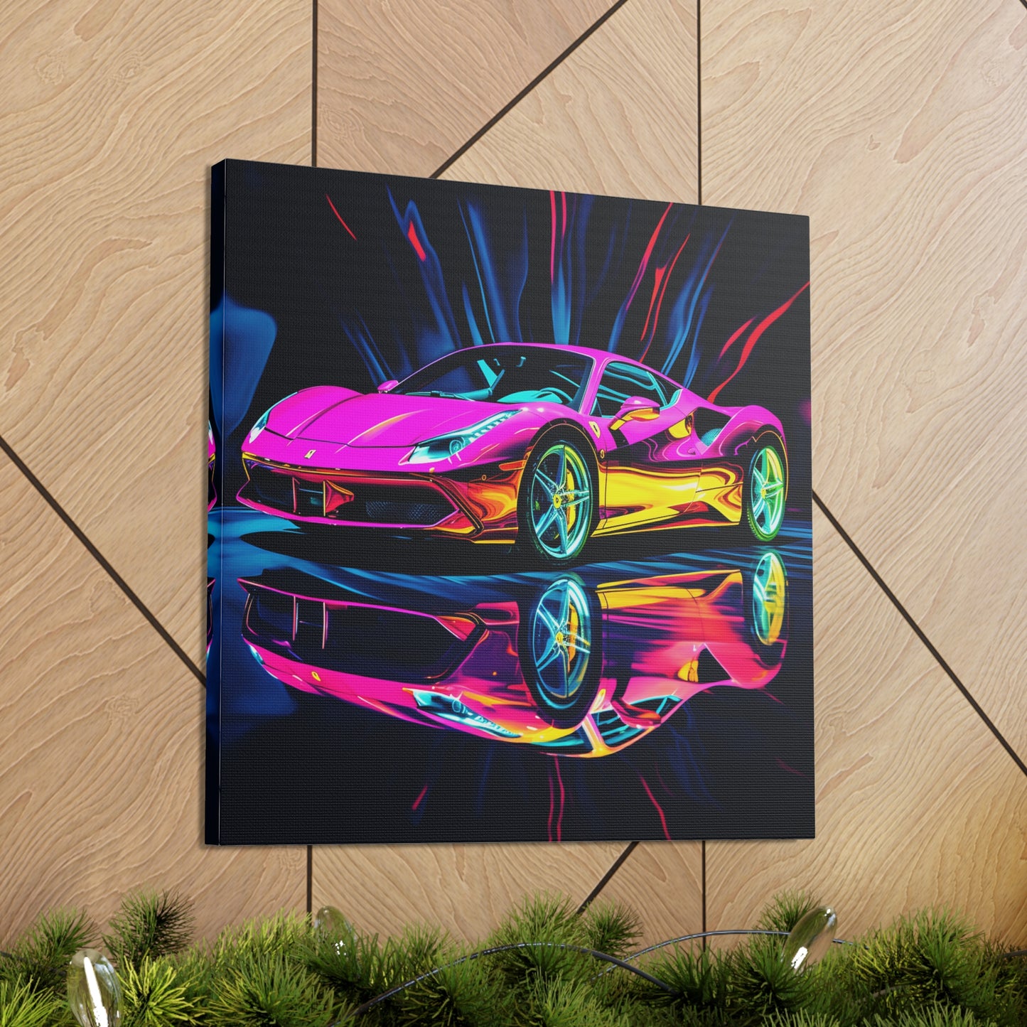 Canvas Gallery Wraps Pink Macro Ferrari 3