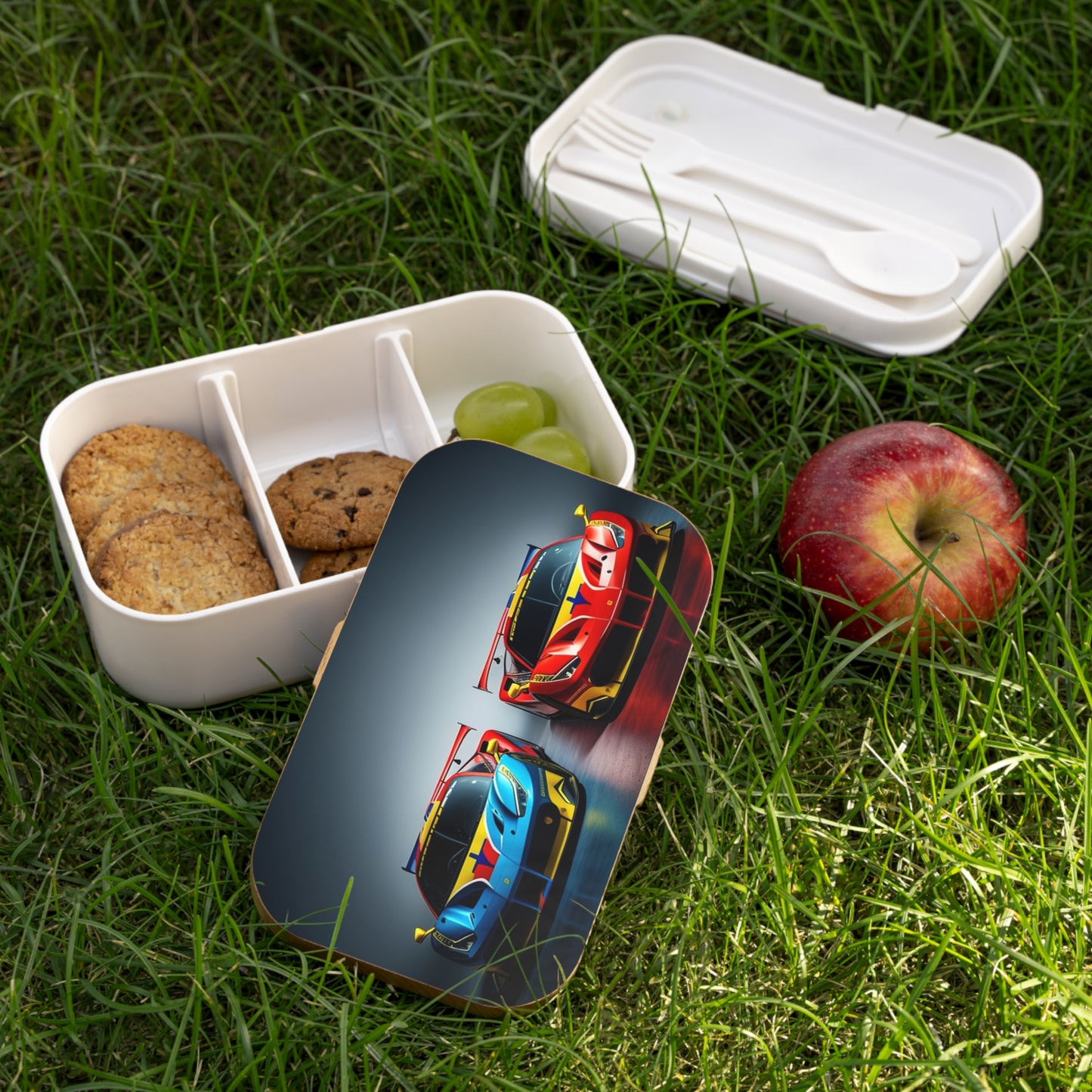 Bento Lunch Box Ferrari Red Blue 2