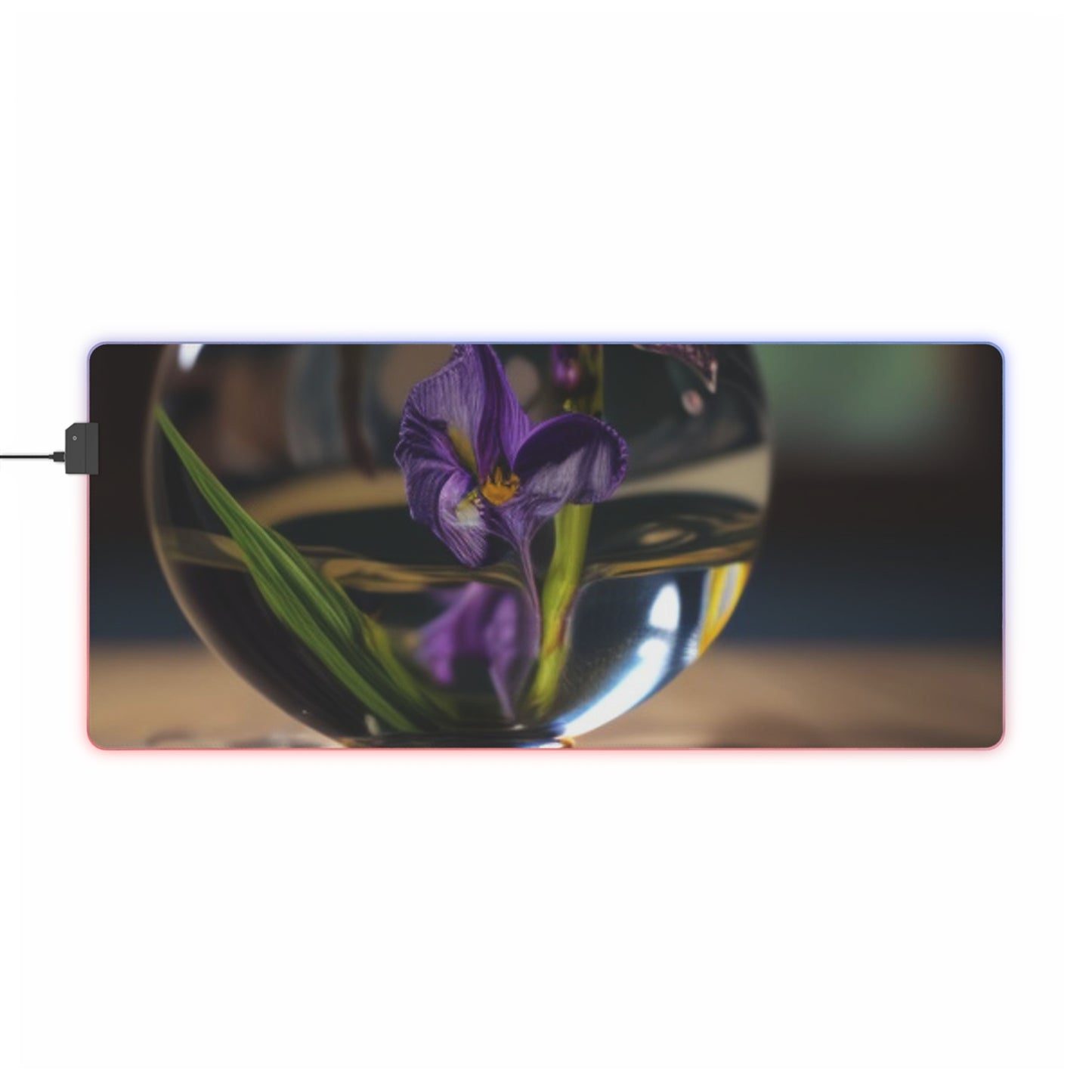 LED Gaming Mouse Pad Purple Iris in a vase 1