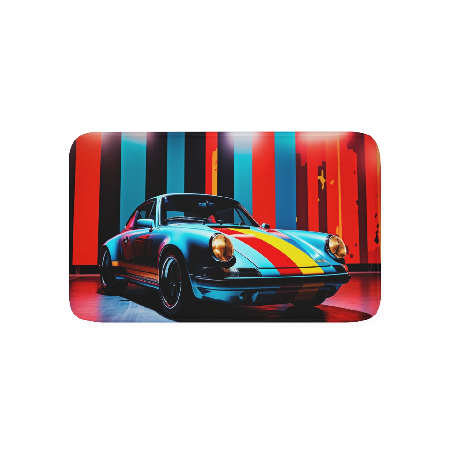 Memory Foam Bath Mat Macro American Flag Porsche 3