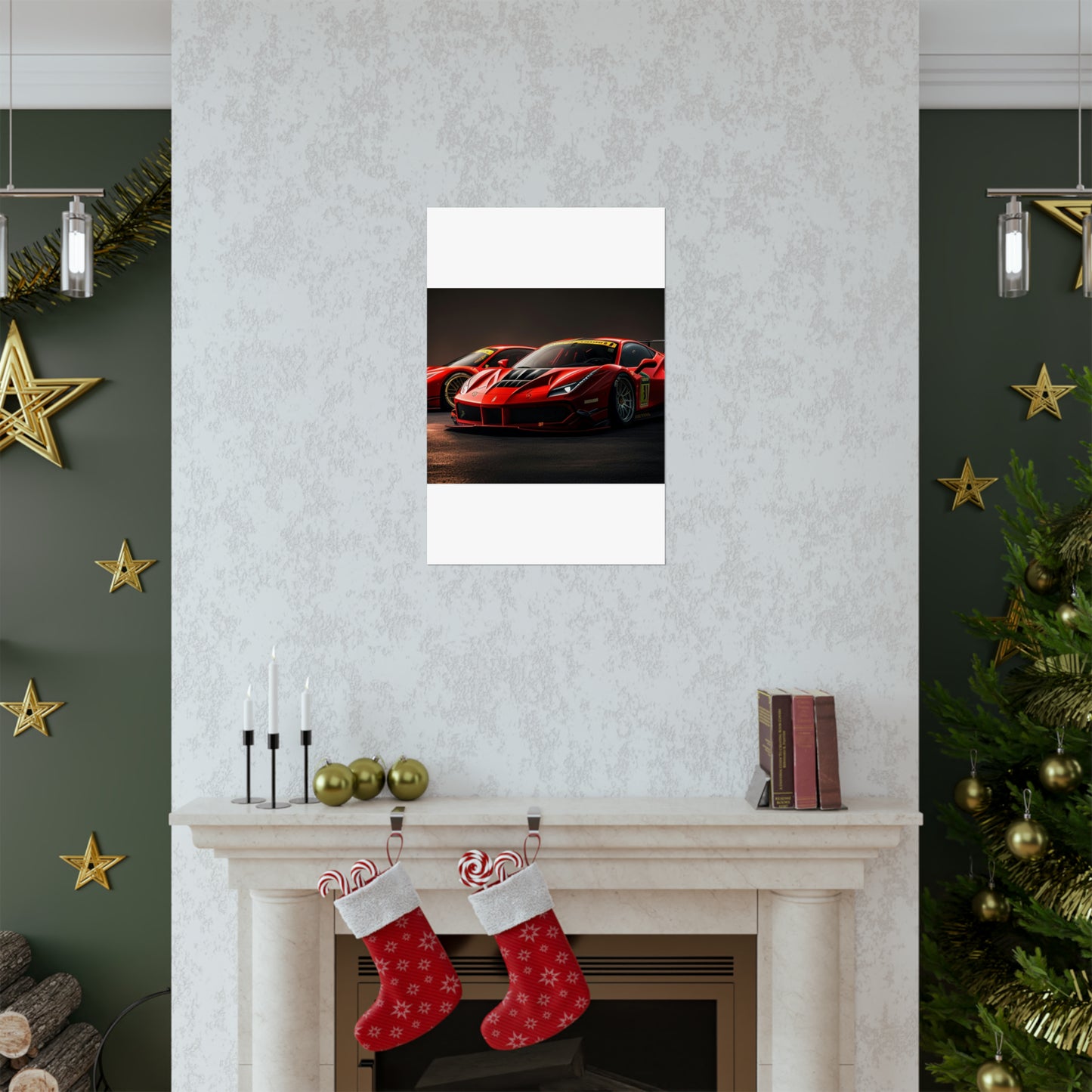 Premium Matte Vertical Posters Ferrari Red 4