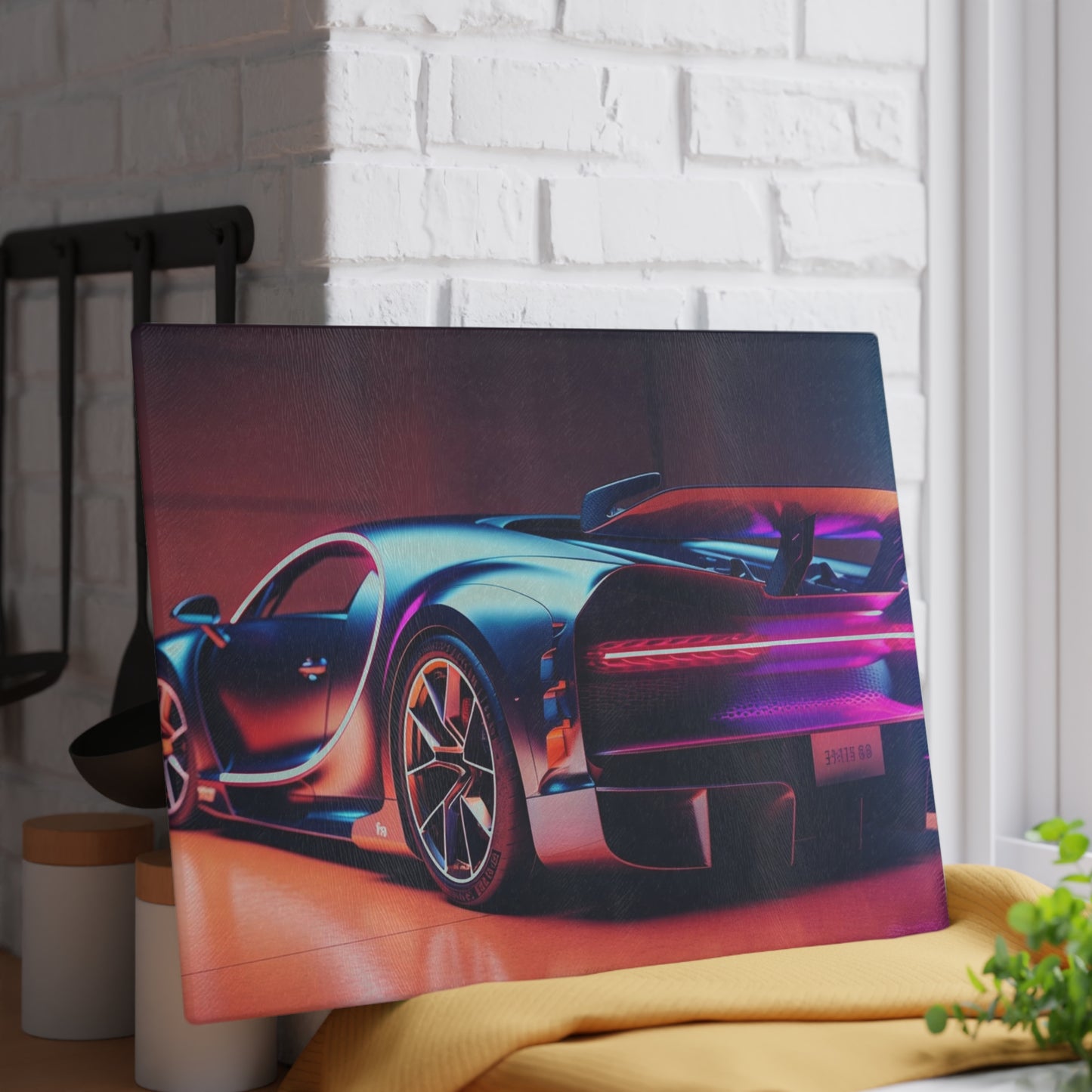 Glass Cutting Board Hyper Bugatti Neon Chiron 2