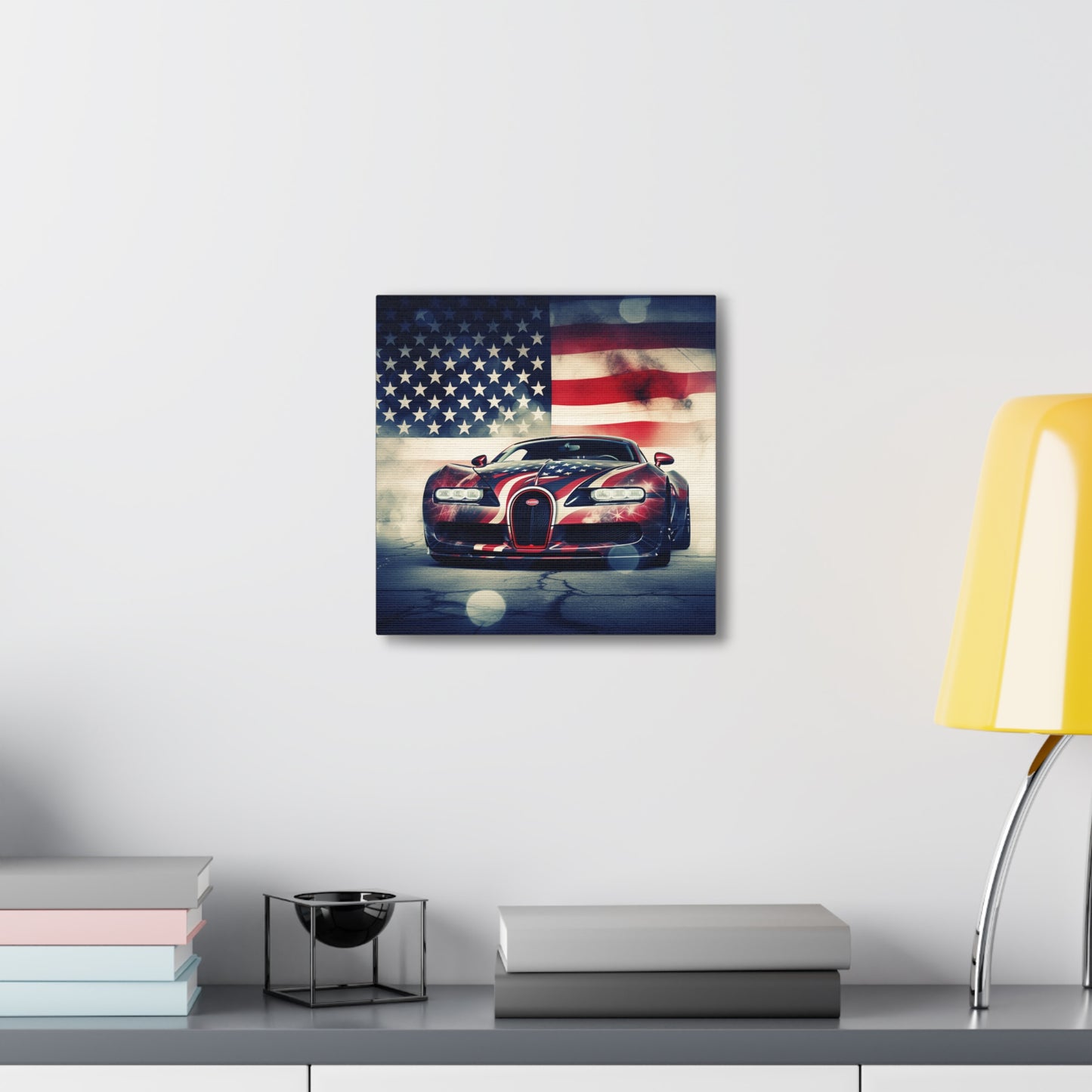 Canvas Gallery Wraps Abstract American Flag Background Bugatti 1