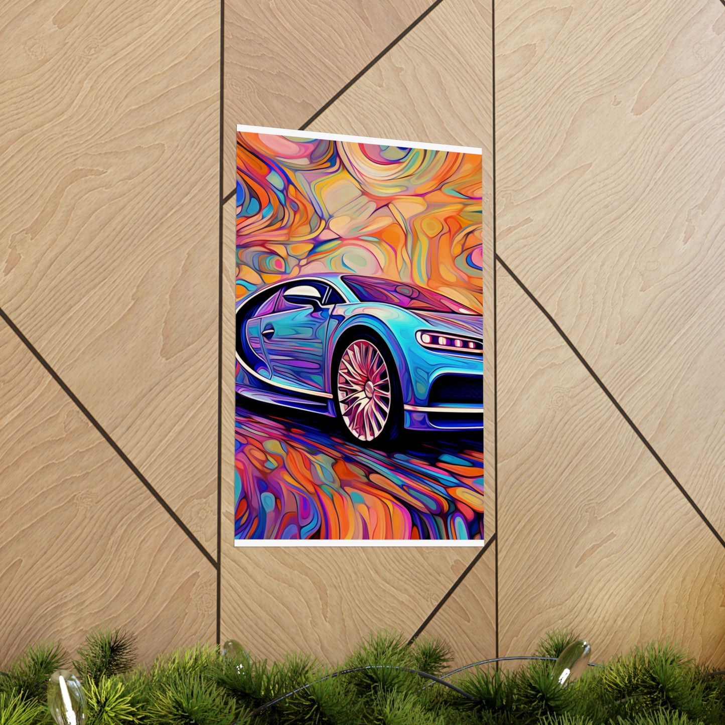 Premium Matte Vertical Posters Bugatti Abstract Concept 3