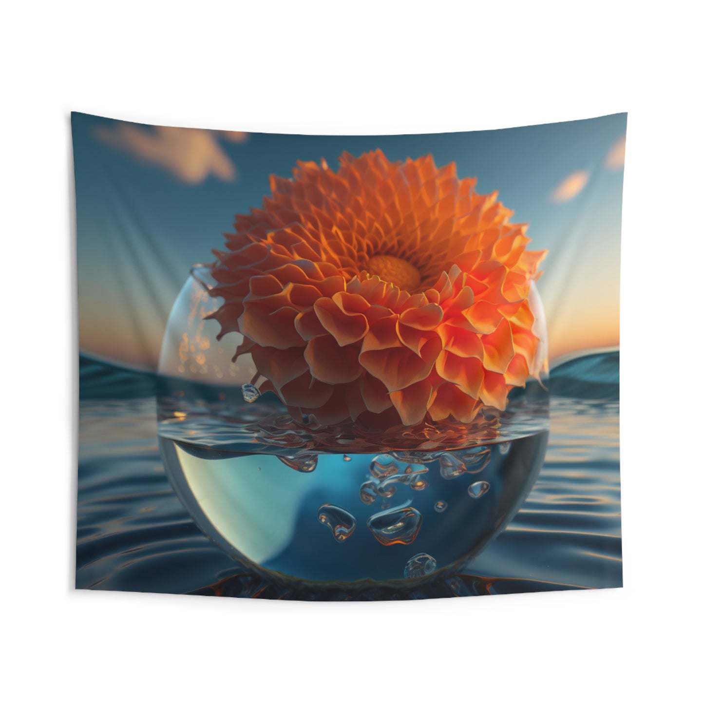 Indoor Wall Tapestries Dahlia Orange 4