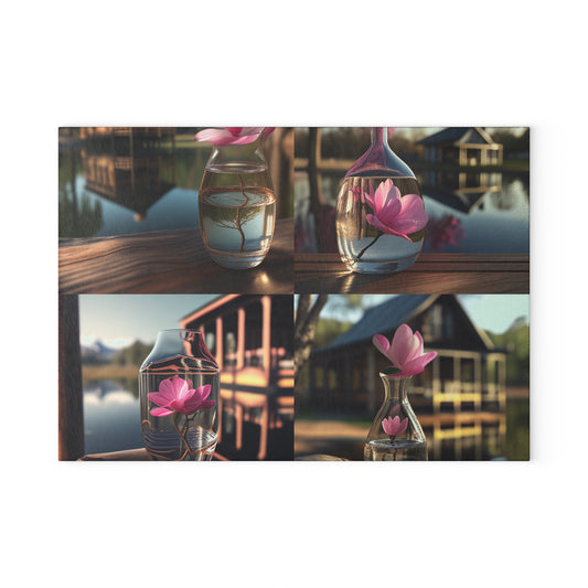 Glass Cutting Board Magnolia in a Glass vase 5