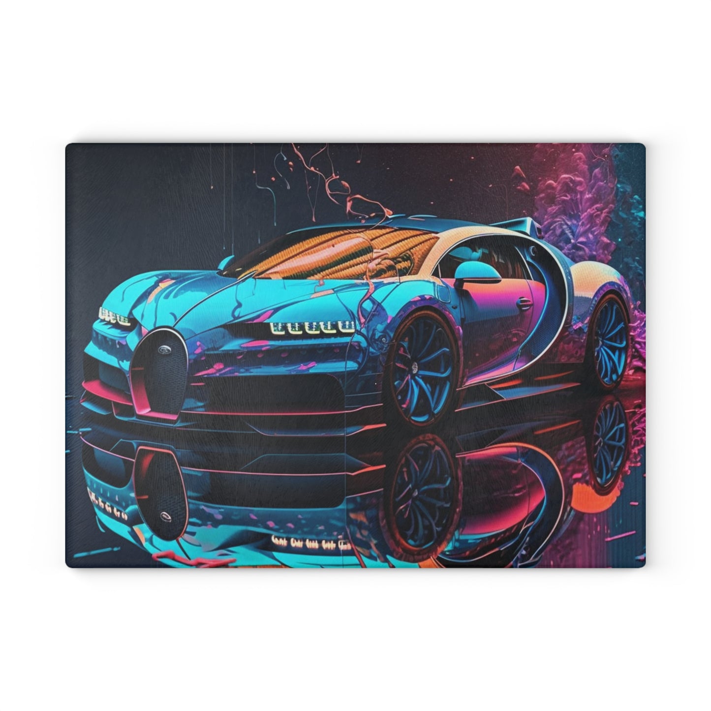 Glass Cutting Board Bugatti Neon Chiron 4