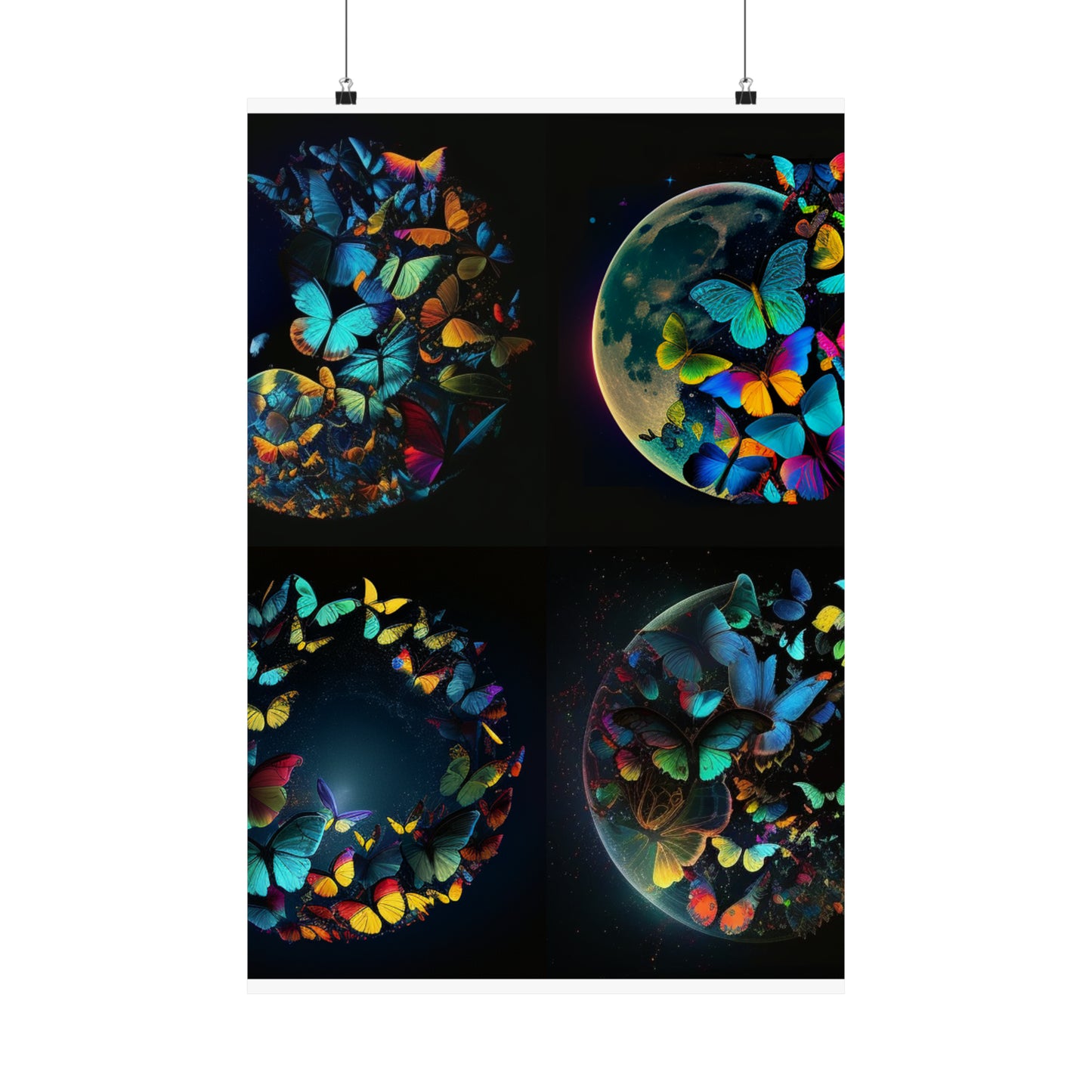 Premium Matte Vertical Posters Moon Butterfly 5