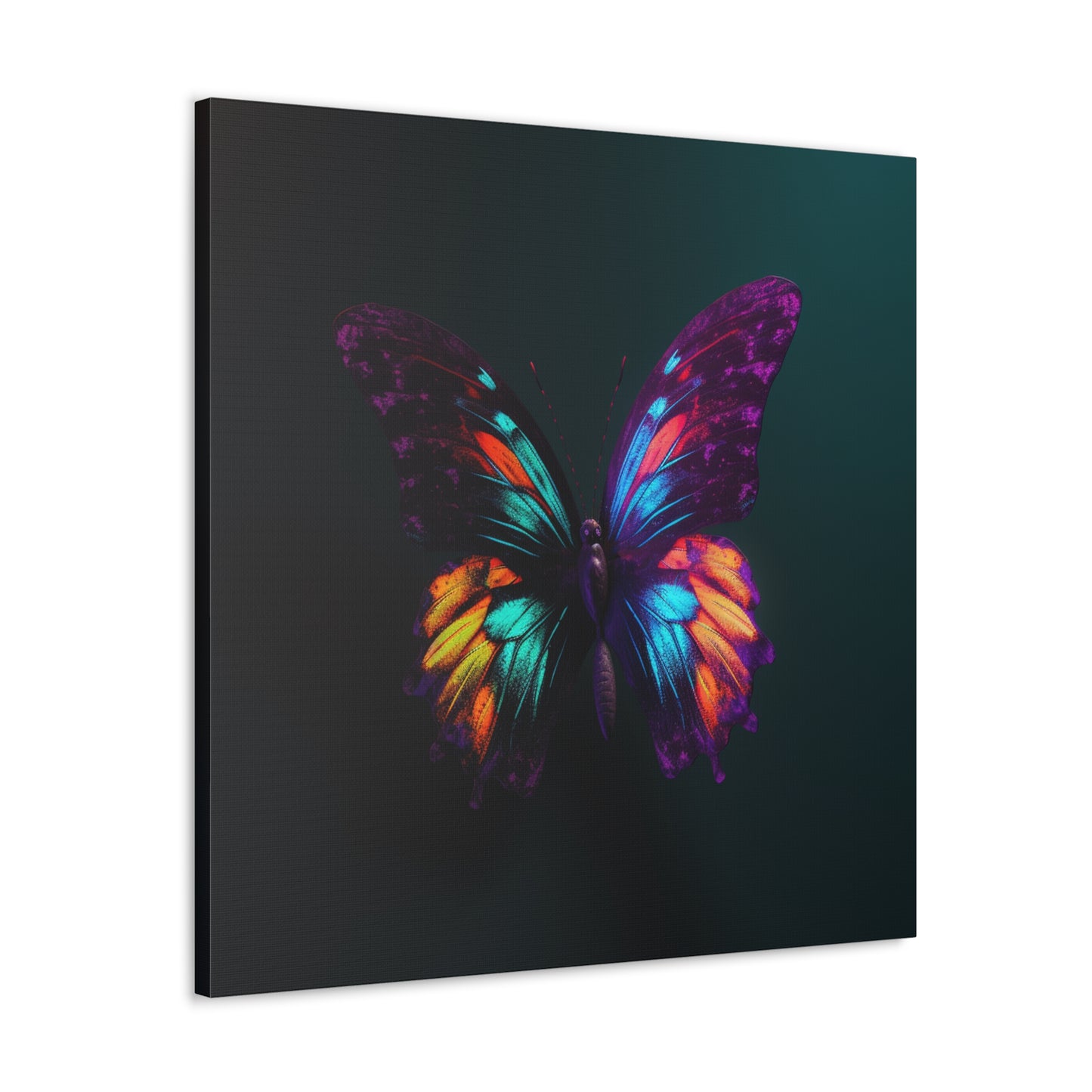 Canvas Gallery Wraps Hyper Colorful Butterfly Purple 1