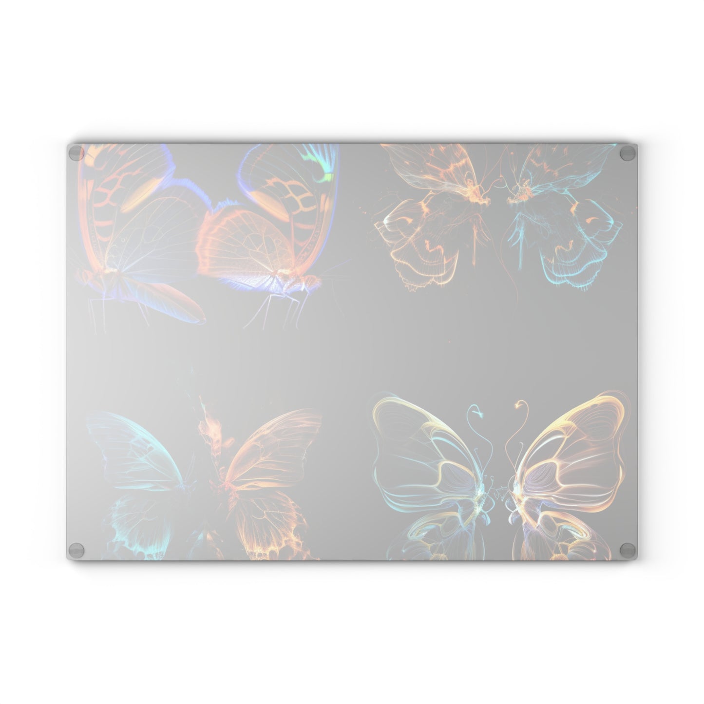 Glass Cutting Board Neon Glo Butterfly 5