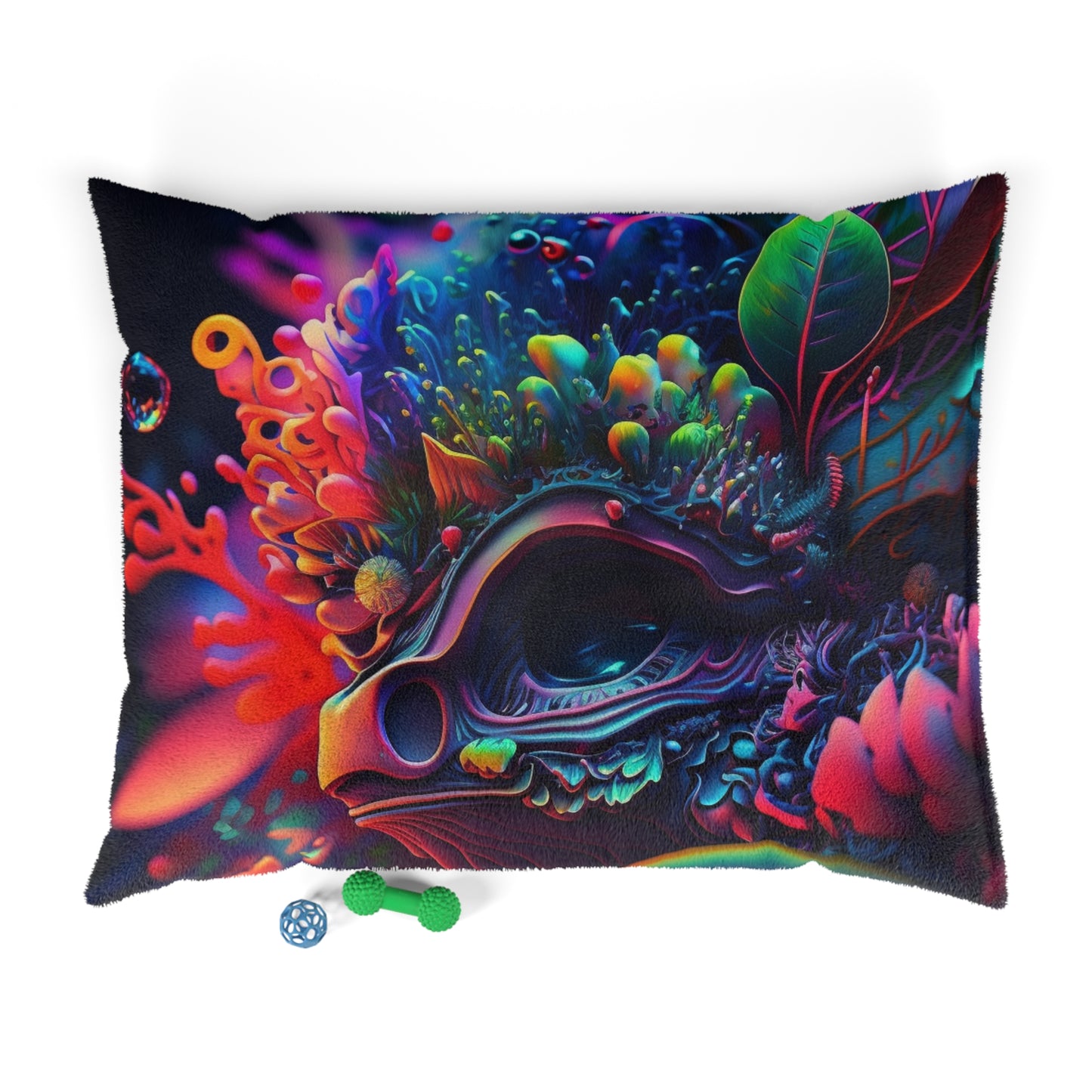 Pet Bed Florescent Skull Death 2