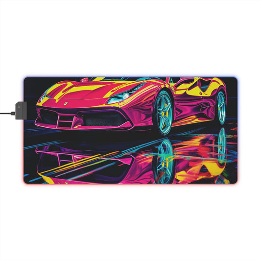 LED Gaming Mouse Pad Pink Ferrari Macro 1