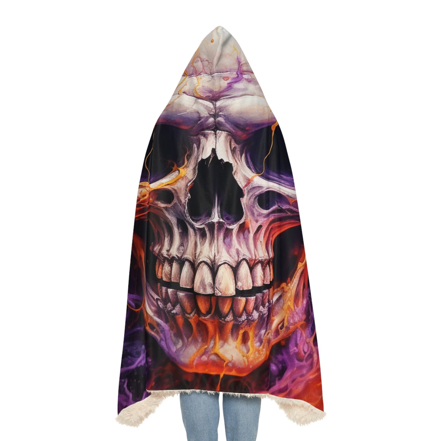 Snuggle Hooded Blanket Skull Flames 2